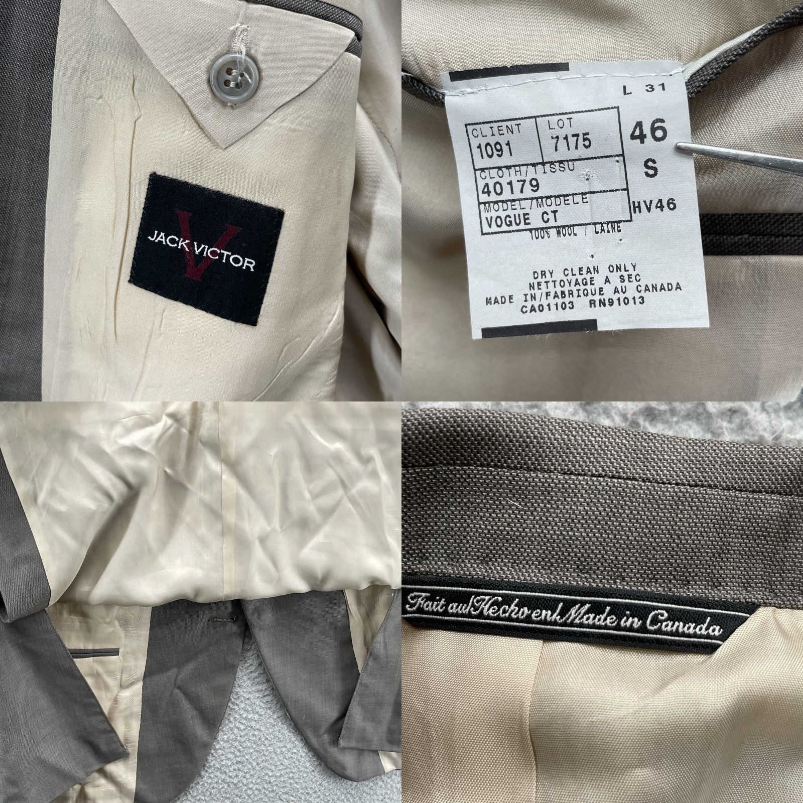 Jack Victor Jack Victor Men's Blazer 46 S Olive Green 100% Wool Corpcore Academia Business Size 46R - 8 Thumbnail