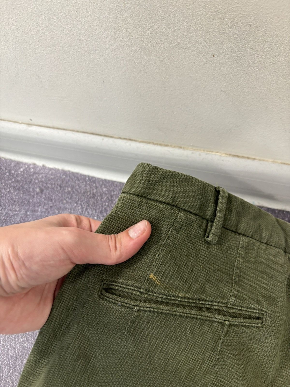 Boglioli Boglioli Olive Green Textured Cotton Blend Bermuda Shorts Size US 36 / EU 52 - 14 Thumbnail