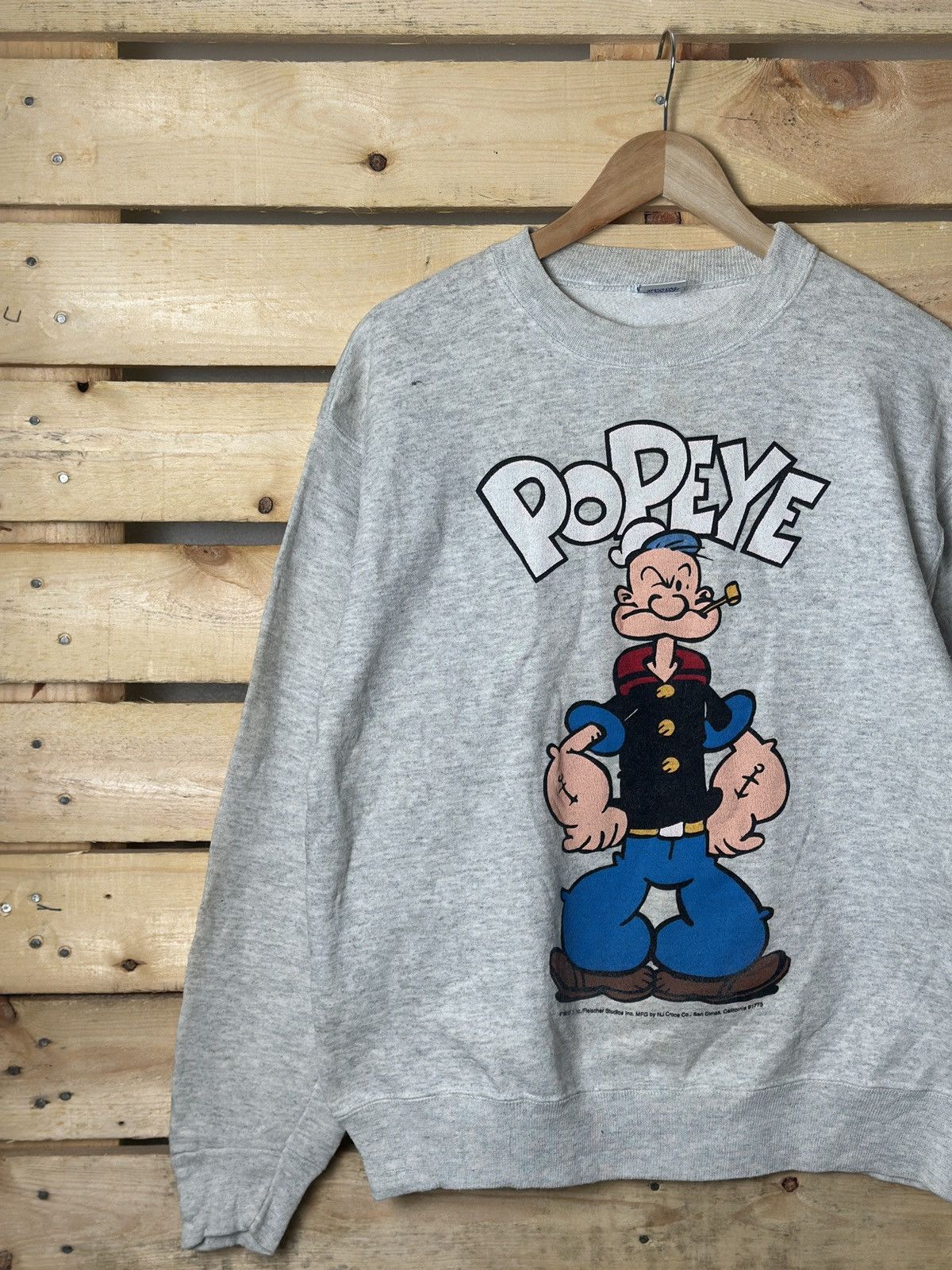 Vintage Vintage Popeye Mirror Print Sweatshirt Size US L / EU 52-54 / 3 - 5 Thumbnail