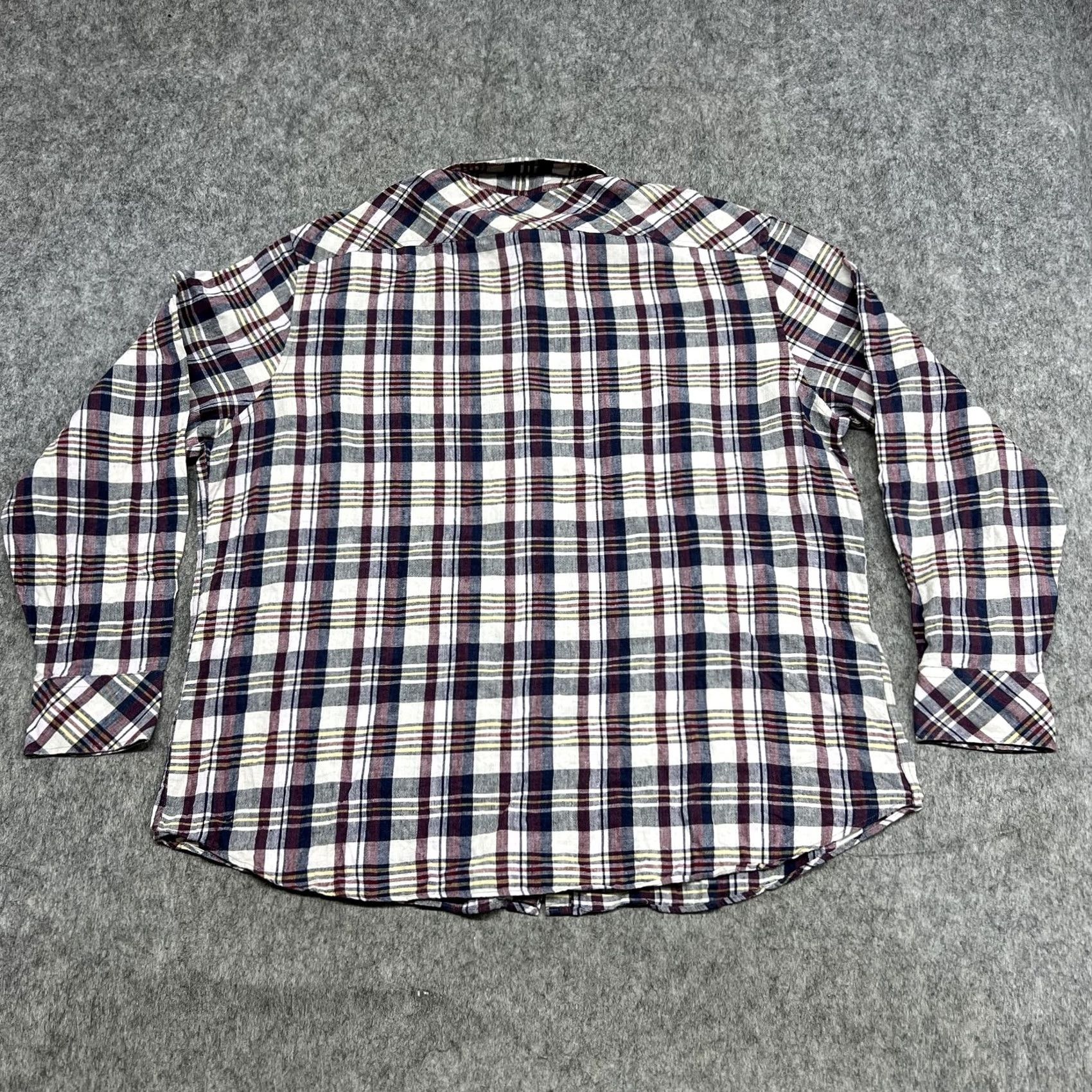 Murano Murano Shirt Mens XL Multicolor Plaid Baird McNutt Linen Long Sleeve Preppy Size US XL / EU 56 / 4 - 2 Thumbnail