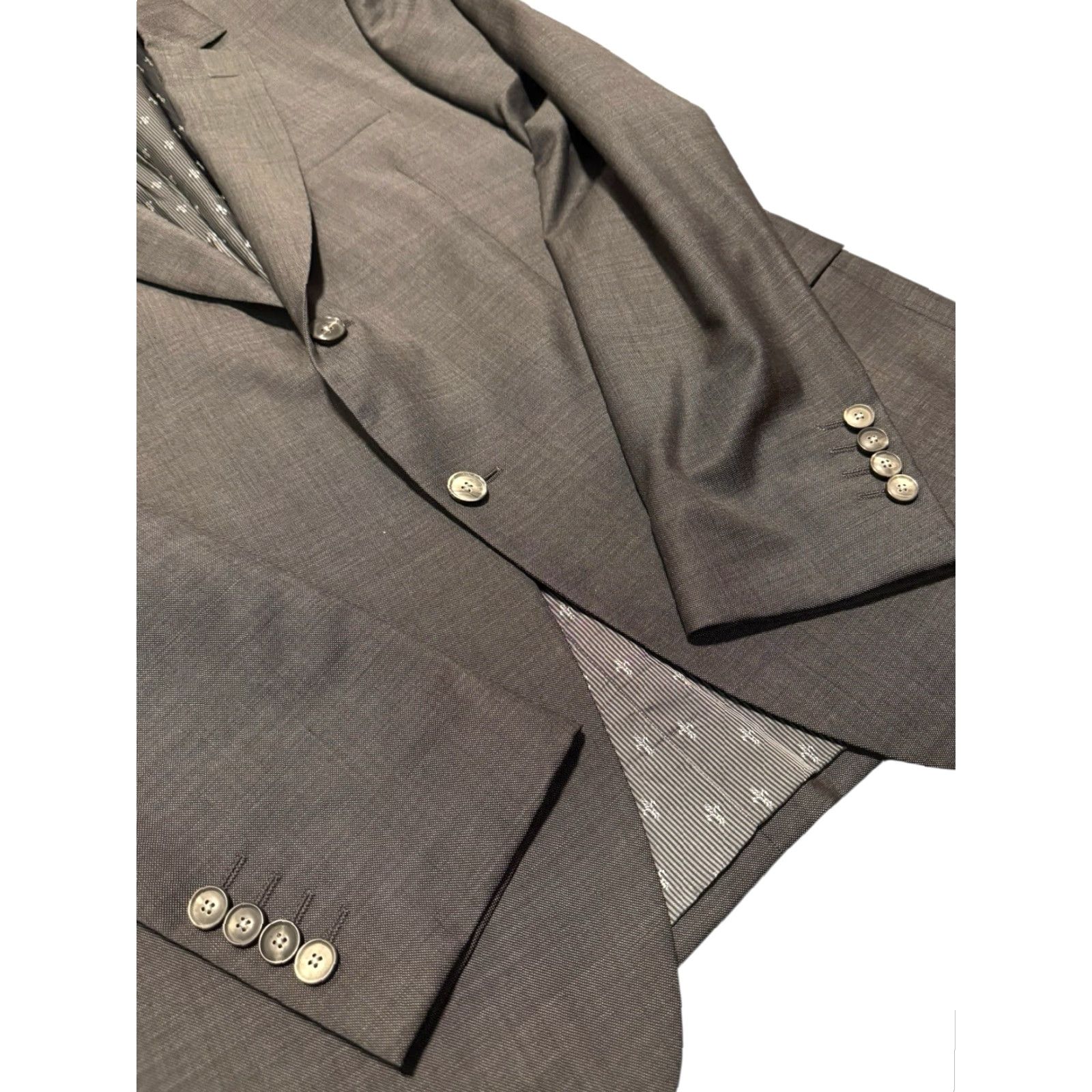 John Varvatos John Varvatos Blazer Gray 100% Virgin Wool Suit Jacket US44R Italy Mens Size 44R - 6 Thumbnail