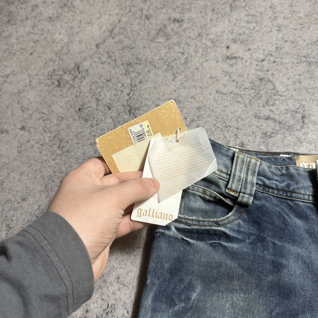 John Galliano NEW Galliano Y2K 00s Flared Jeans Size 25" / US 0 / IT 36 - 9 Thumbnail