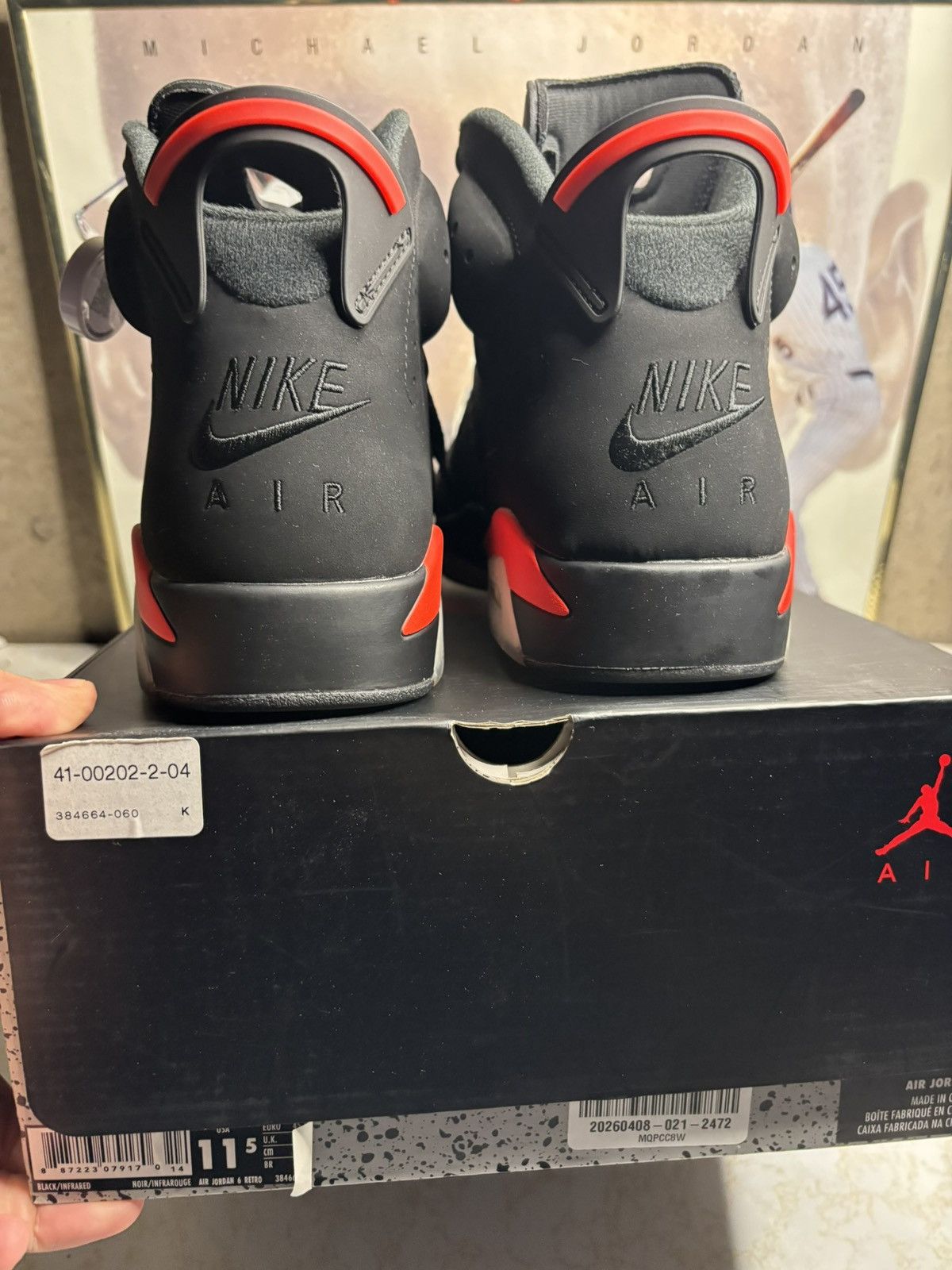 Jordan Brand Air Jordan 6 Retro black infrared Size US 11.5 / EU 44-45 - 7 Thumbnail