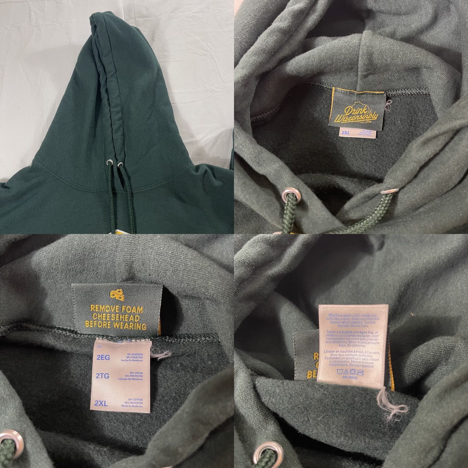 Gildan Drink Wisconsinbly 2XL Hoodie Sweatshirt Green Nike? Size US XXL / EU 58 / 5 - 9 Thumbnail