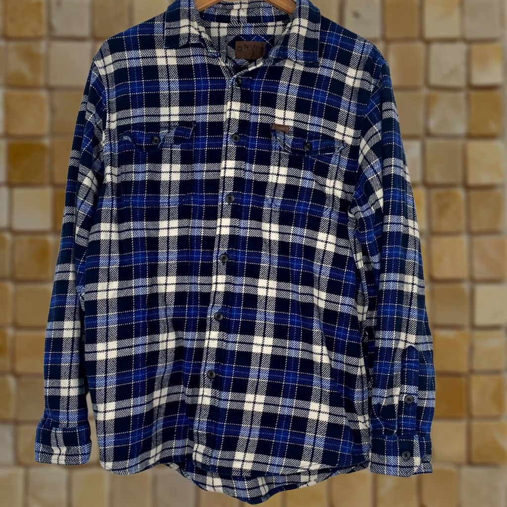 Orvis VINTAGE Orvis Shirt Mens Blue Flannel Button-Up Long Sleeve with Pockets Size M Size US M / EU 48-50 / 2 - 1 Thumbnail
