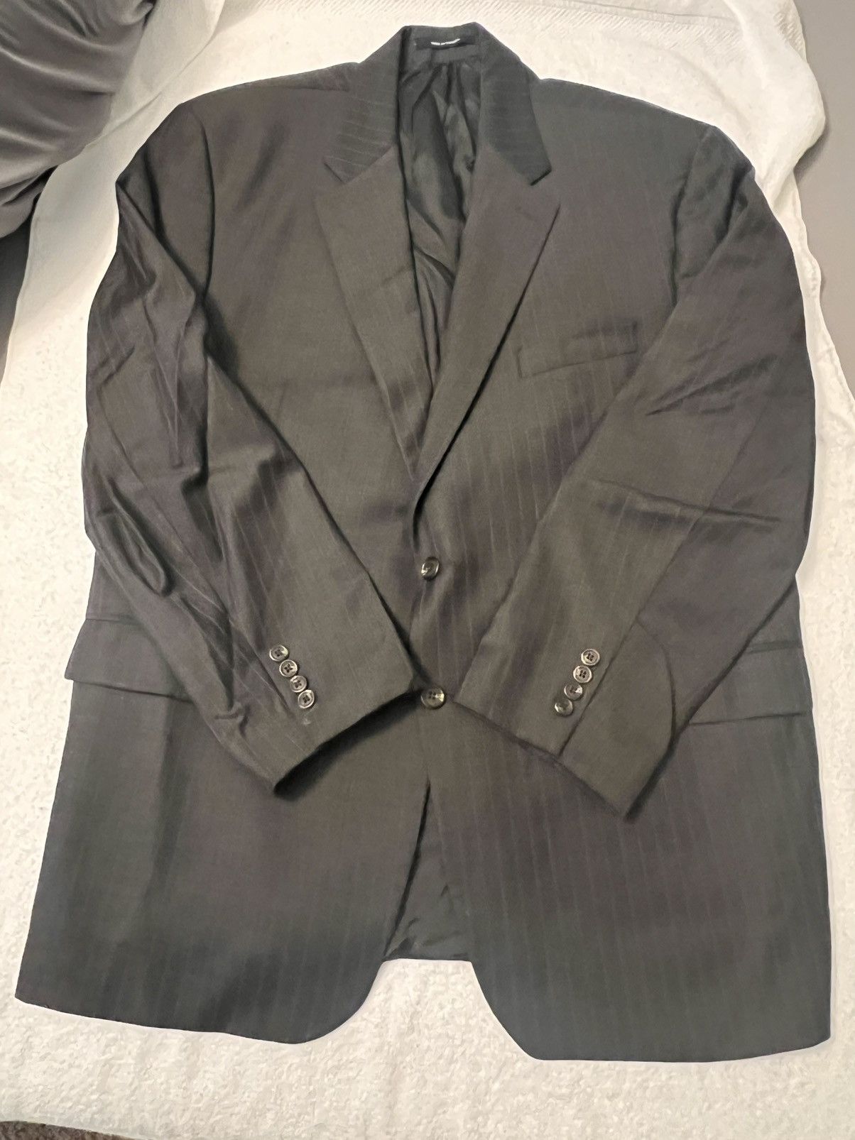 Chaps Ralph Lauren RALPH LAUREN CHAPS 2 PC SUIT- GREY PINSTRIPES- VINTAGE Size 44L - 3 Thumbnail