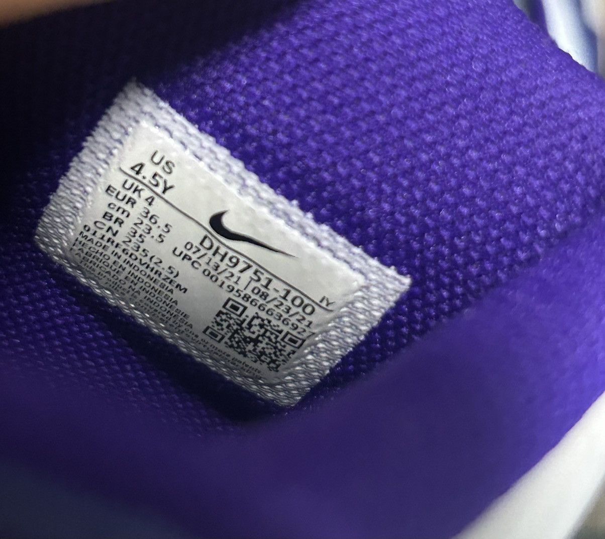 Nike Nike Dunk High Electro Purple Midnight Navy (GS) Size US 4.5 / IT 34.5 - 6 Thumbnail