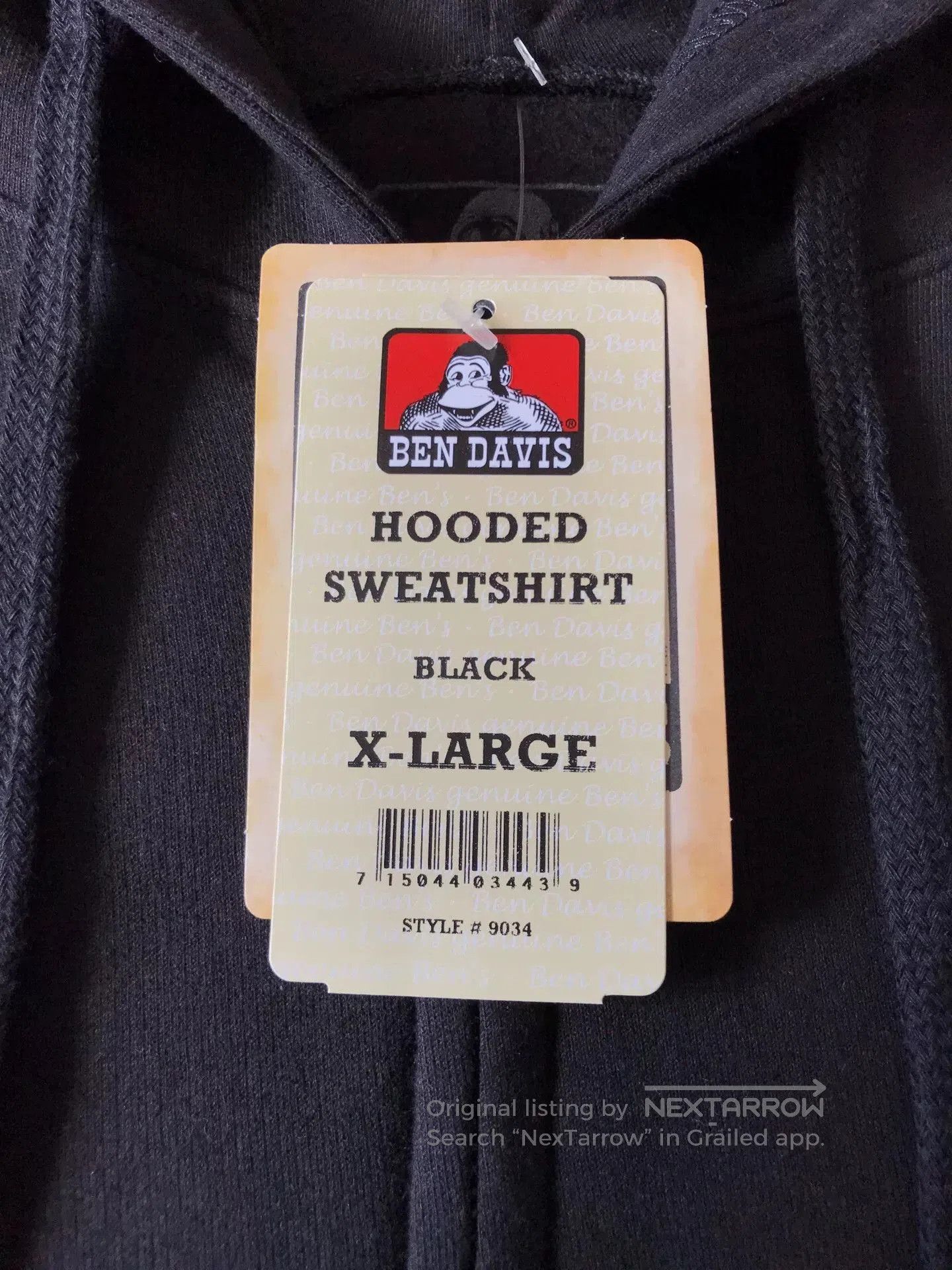 Ben Davis Ben Davis 9034 Black XL Hooded Zip Sweatshirt. Size US XL / EU 56 / 4 - 8 Thumbnail