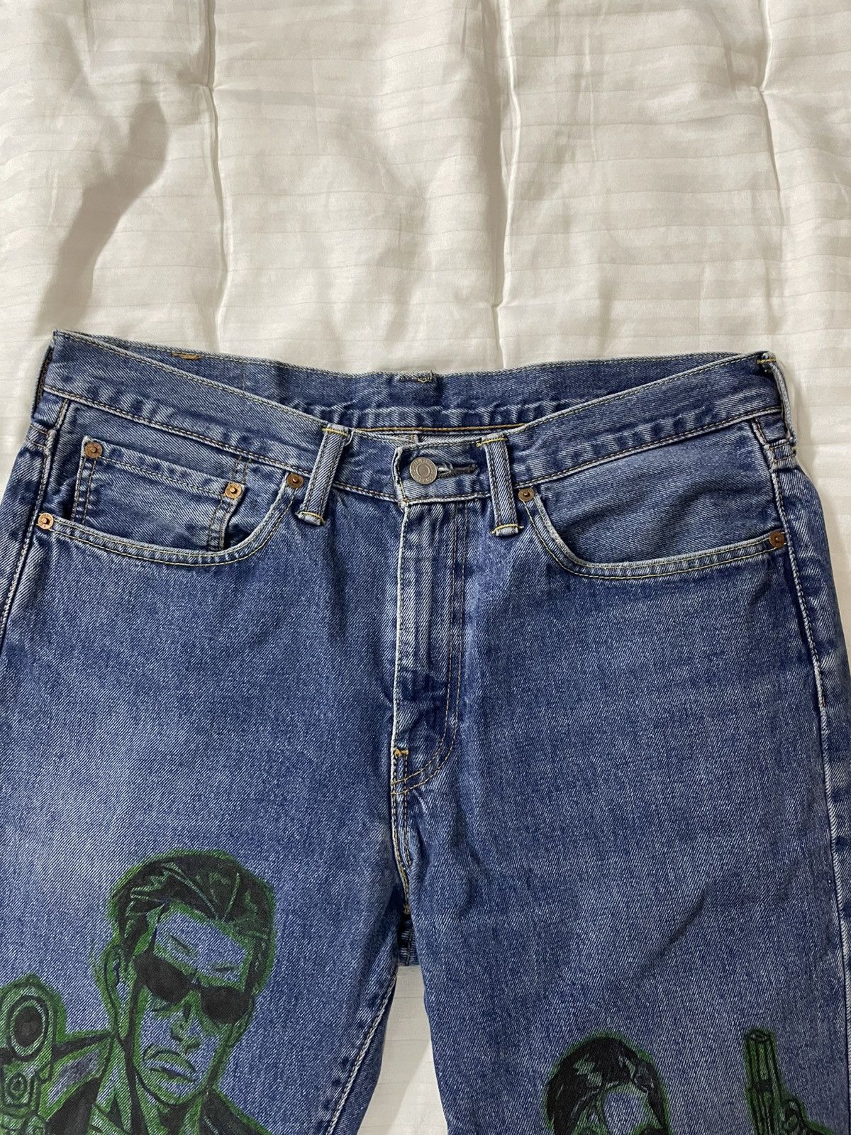 Handmade Vintage Custom Hand Made Matrix Custom Jeans Denim Size US 32 / EU 48 - 7 Thumbnail