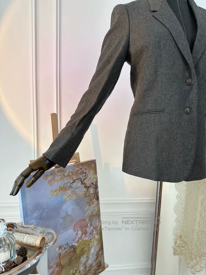 Hermes Hermes Margiela Era Cashmere Blazer Jacket, Gray Size XXS / US 00 / IT 34 - 4 Thumbnail