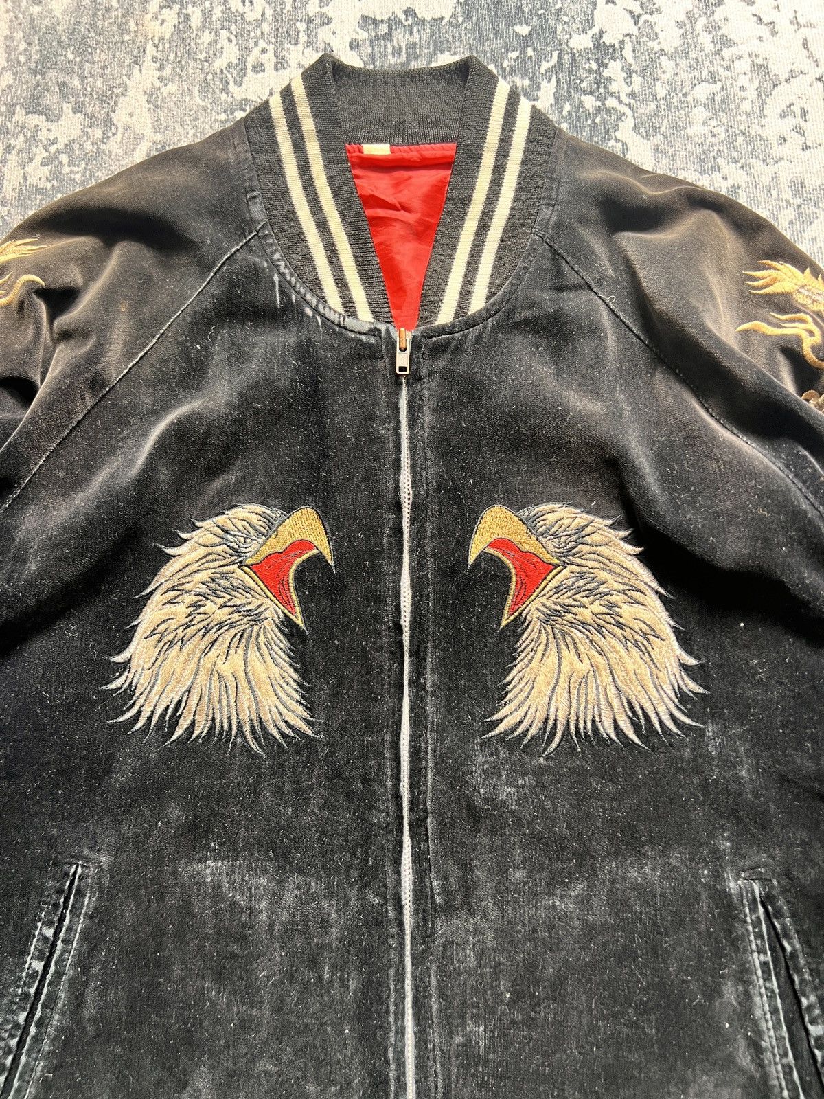 Dulcamara Japan Vtg Velvet Sukajan Japan Yokosuka Souvenir Jacket Size US XL / EU 56 / 4 - 3 Thumbnail
