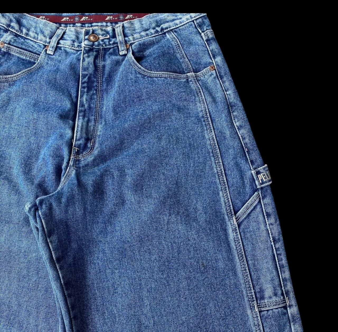 JNCO × Pelle Pelle × Vintage RARE VTG 90S PELLE PELLE M.BUCHANAN BAGGY WIDELEG JNCO STYLE Size US 30 / EU 46 - 10 Thumbnail