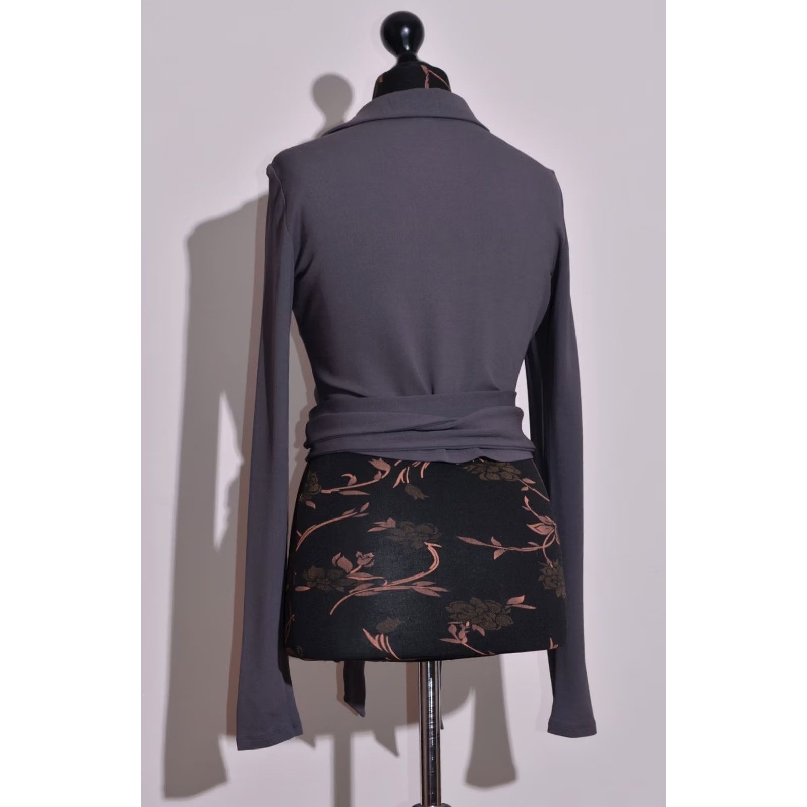Sarah Pacini Sarah Pacini Wrap Shirt Grey Long Sleeve Collared Size S Womens Size S / US 4 / IT 40 - 4 Thumbnail