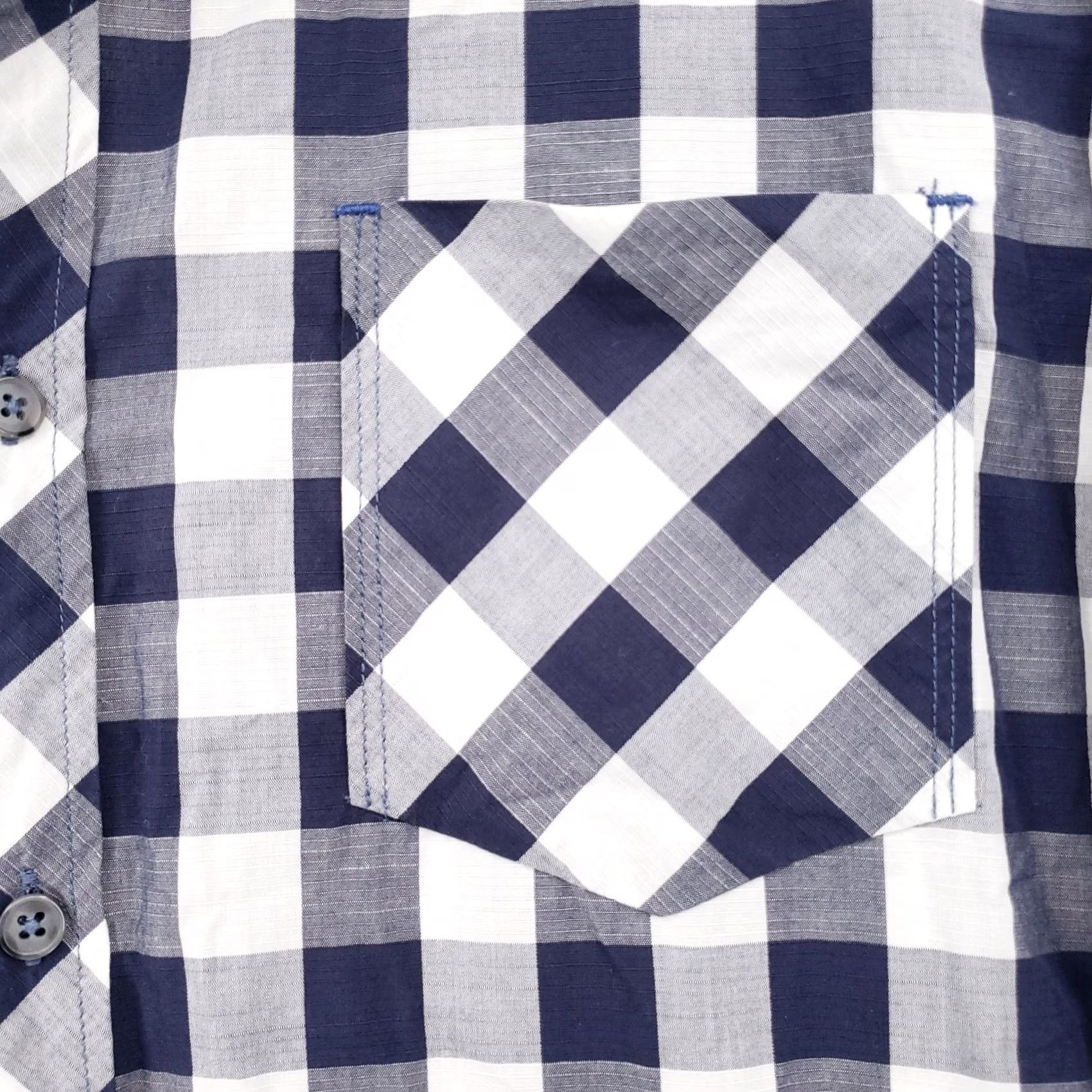 Vintage 7 Diamonds Button Up Shirt Mens Large Blue Gingham Long Sleeve Pocket Rip Tide Size US L / EU 52-54 / 3 - 4 Thumbnail