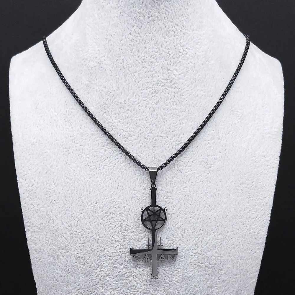 Jewelry Satan Inverted Cross Necklace Size ONE SIZE - 3 Thumbnail