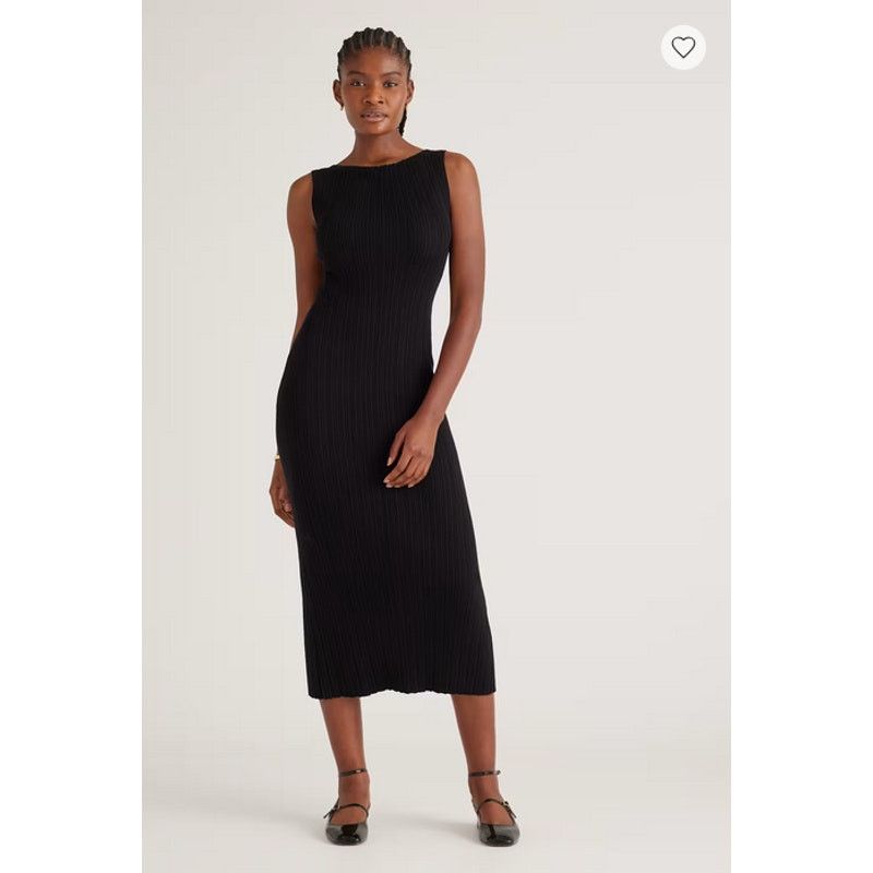 Quince Quince Cotton Cashmere Ribbed Sleeveless Dress Black Size M Size M / US 6-8 / IT 42-44 - 1 Thumbnail