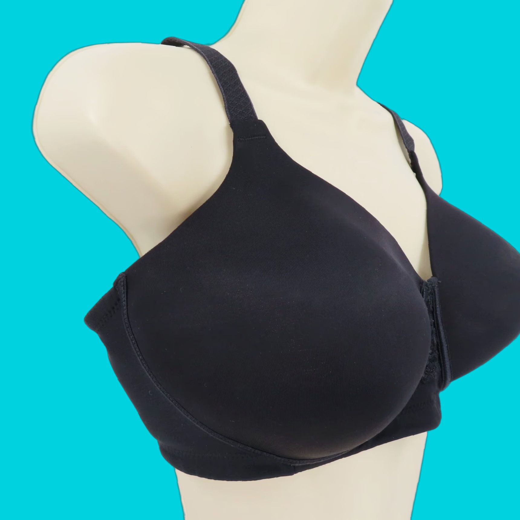 Vintage VANITY FAIR Bra 38D Full Figure Beauty Back Smoother Wireless Black 71380 Women T-Shirt Bra Sexy Back Support Size ONE SIZE - 1 Thumbnail