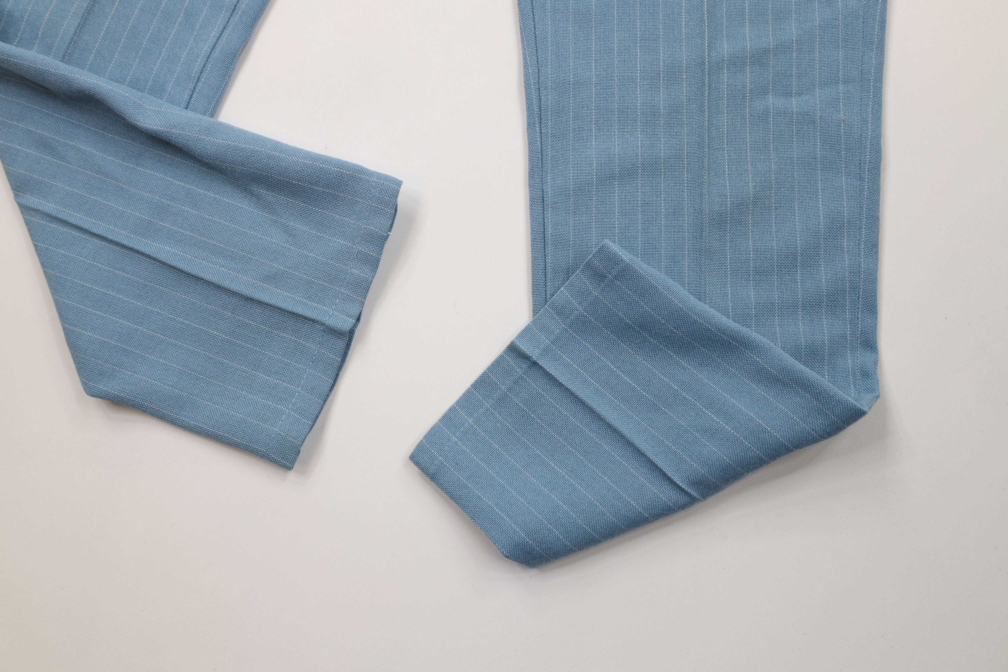 Vintage Vintage 70s Streetwear Pinstriped Chino Pants Blue USA Size US 30 / EU 46 - 6 Thumbnail