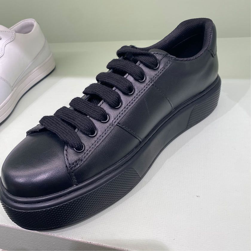 Prada o1la1rc1a0925 Logo Leather Sneakers in Black Size US 9 / EU 42 - 6 Thumbnail