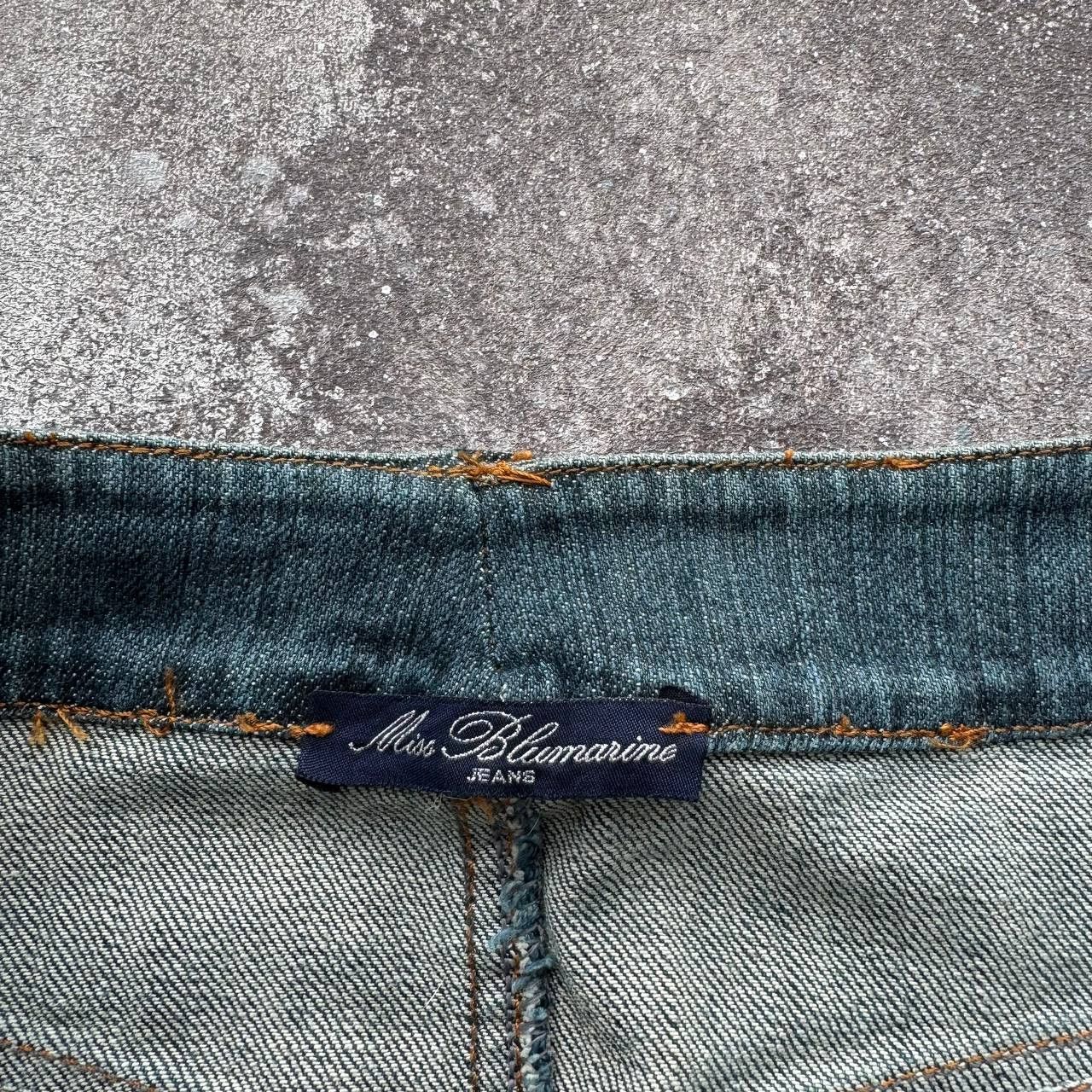 Blumarine Miss Blumarine Y2K Vintage Washed Denim Pleated Skirt Size 28" / US 6 / IT 42 - 14 Thumbnail