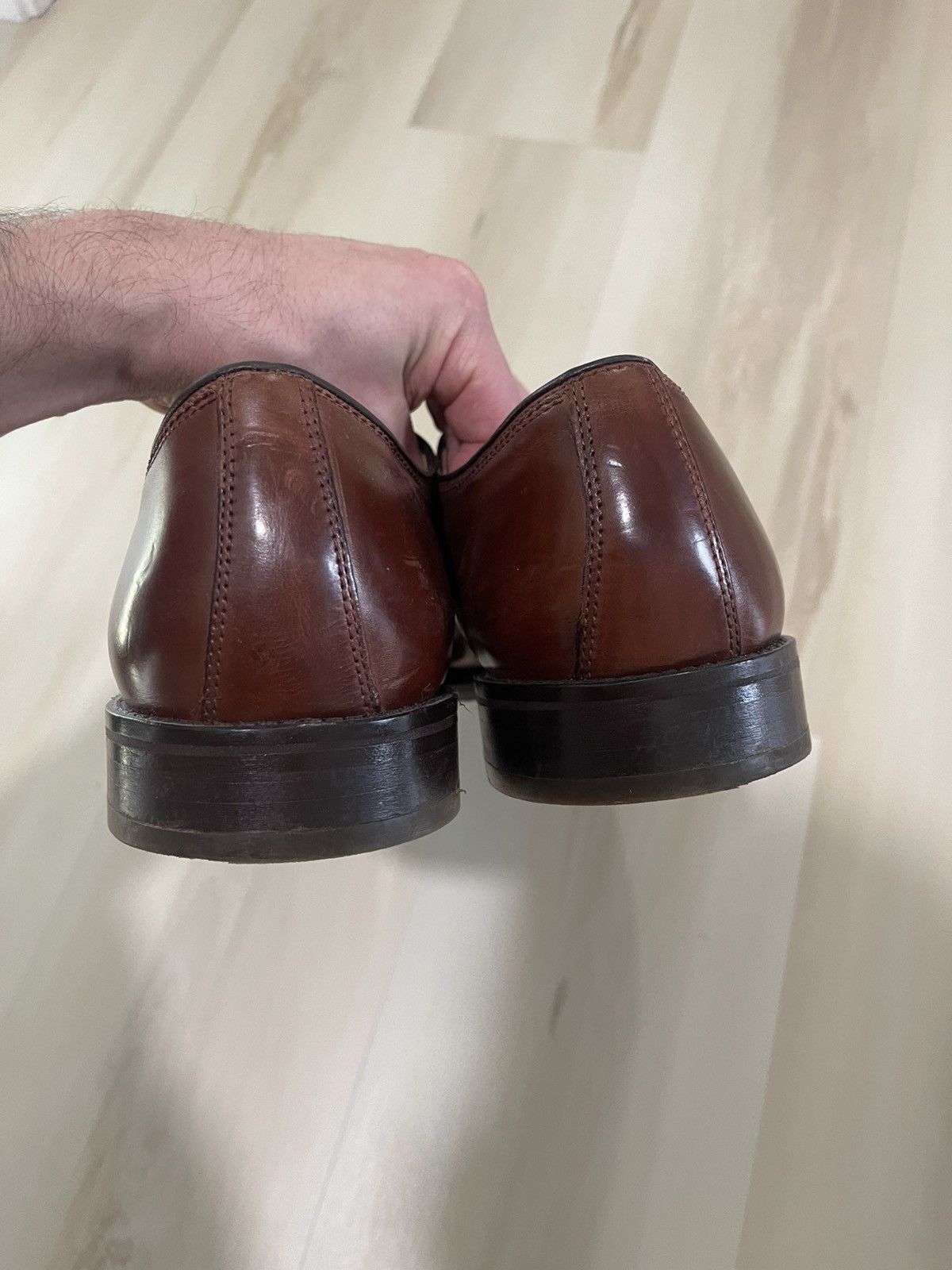 Johnston & Murphy Johnston & Murphy Meade Plain Toe Men Dress Shoe Sz 13M Tan Size US 13 / EU 46 - 6 Thumbnail