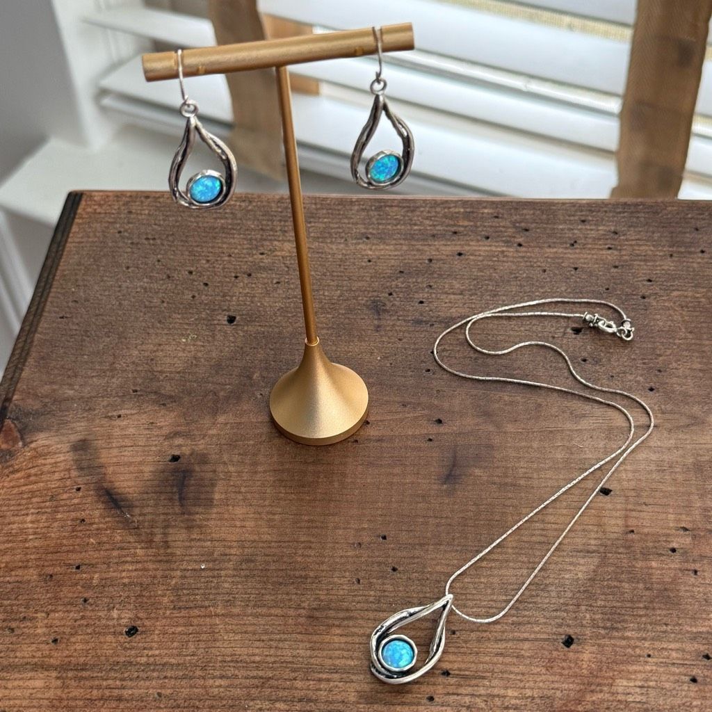 Other 4pc Artisan Blue Opal 925 Sterling Silver Hook Earrings Liqu Size ONE SIZE - 11 Thumbnail