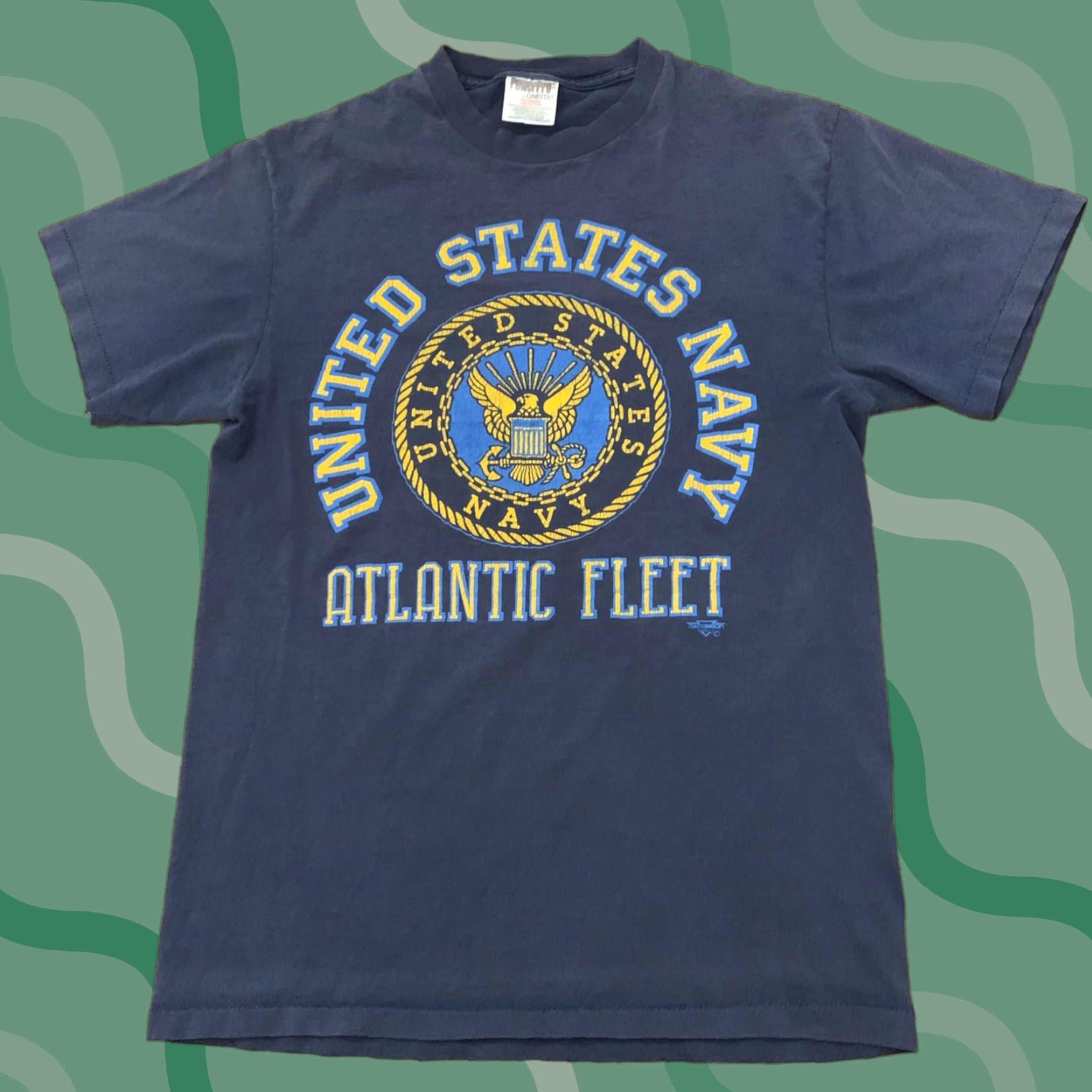 Vintage VINTAGE United States Navy Atlantic Fleet T Shirt Men M Blue Single Stitch - USN Navy Shirt 90s/Atlantic Fleet Mens Medium Size US M / EU 48-50 / 2 - 1 Thumbnail
