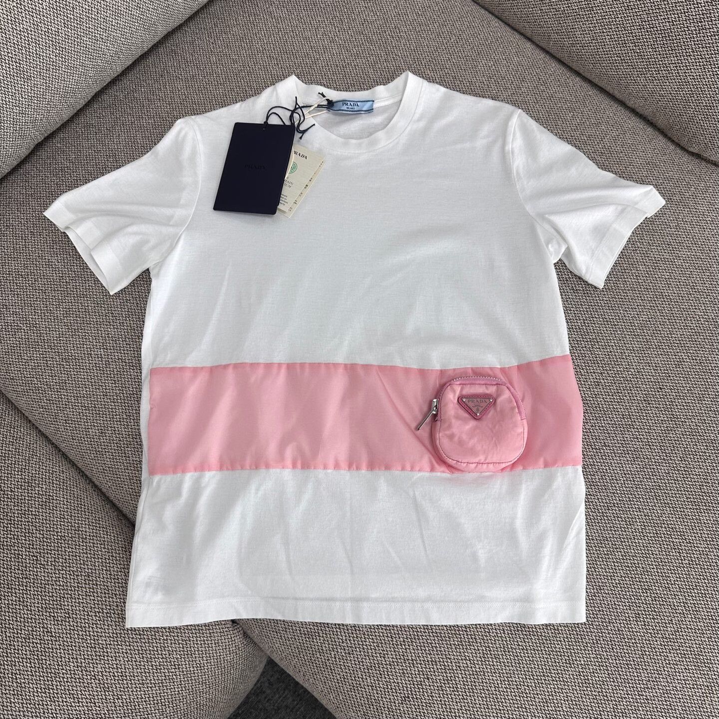Prada Prada Patchwork Pink T-Shirt XS Women Size XS / US 0-2 / IT 36-38 - 1 Thumbnail