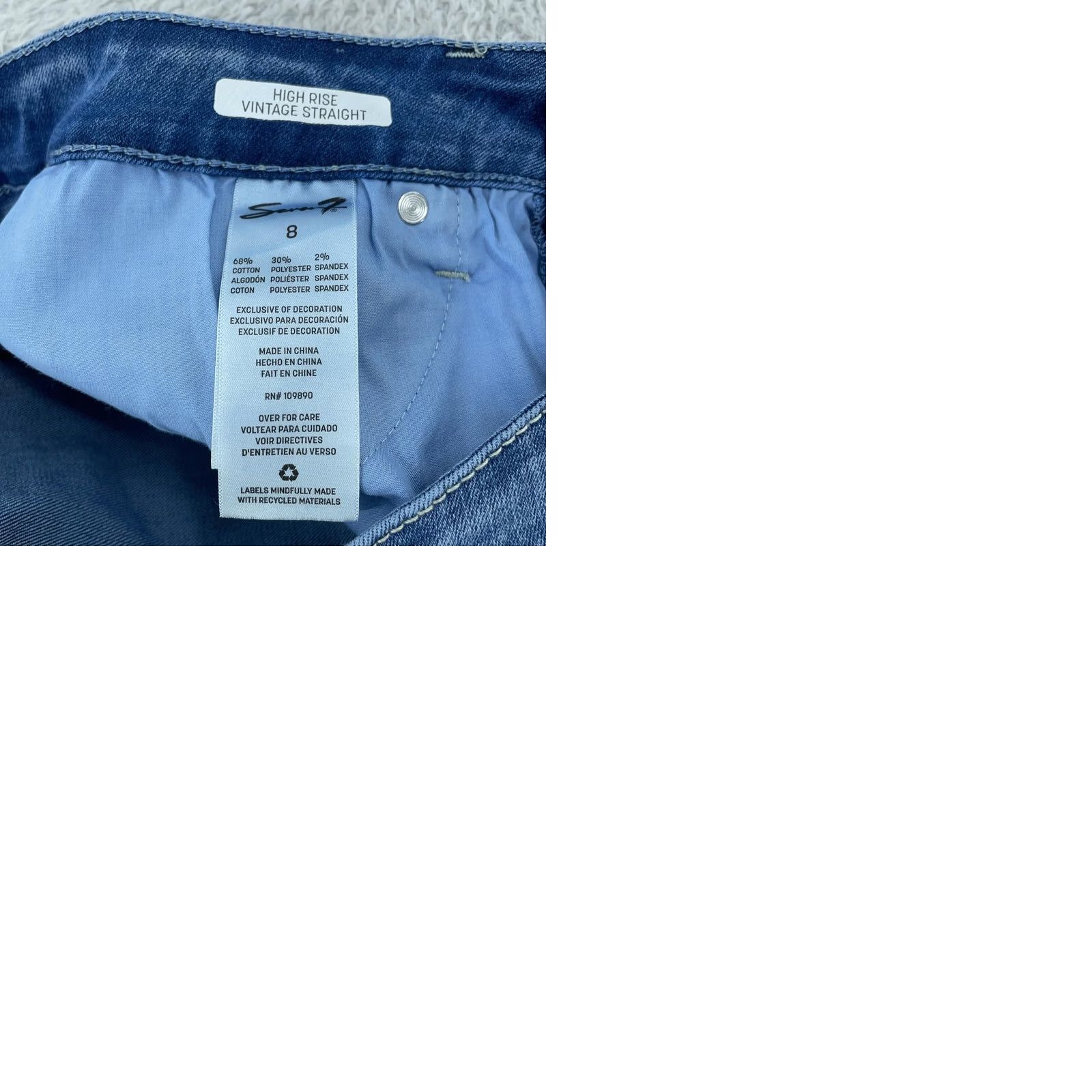 Vintage VINTAGE Seven7 Jeans High Rise Straight Womens 8 Stretch Denim 30x29 Blue 90s Womens Jeans Size 30" / US 8 / IT 44 - 9 Thumbnail