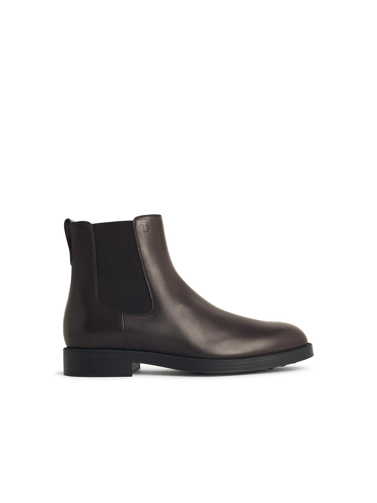 TOD'S 'El. Formale' Brown Leather Ankle Boots