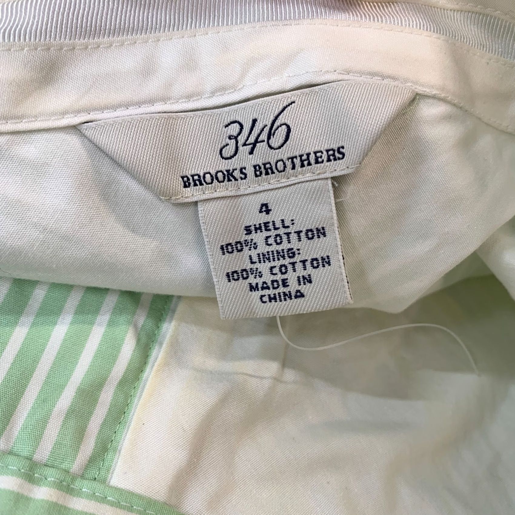 Brooks Brothers Brooks Brothers Green Striped Skirt Womens Size 4 Front Slit Knee Length Pastel 28x24.5 Size 27" / US 4 / IT 40 - 7 Thumbnail