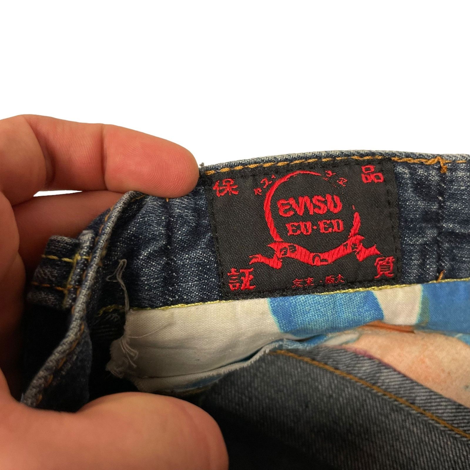 Evisu Evisu Women's Blue Cotton Denim Low Rise Boyfriend Short 31 Size 31" - 7 Thumbnail