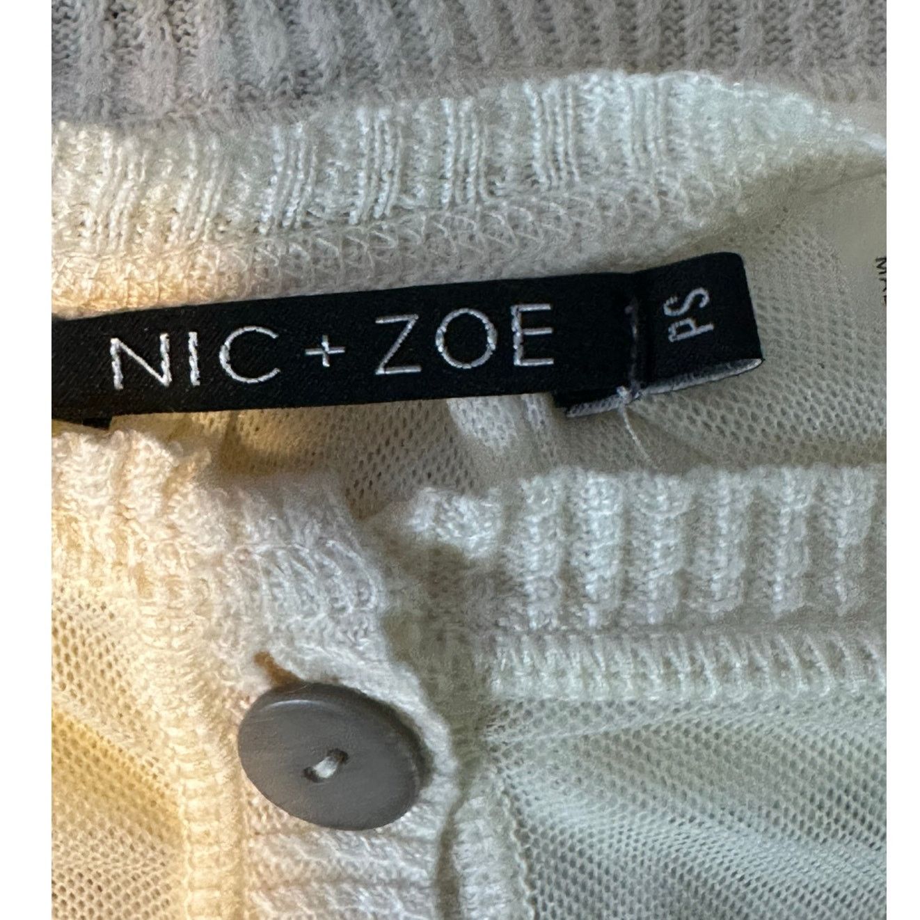 NIC+ZOE Nic + Zoe Cream Floral Embroidered Sweater size Small Size S / US 4 / IT 40 - 3 Thumbnail