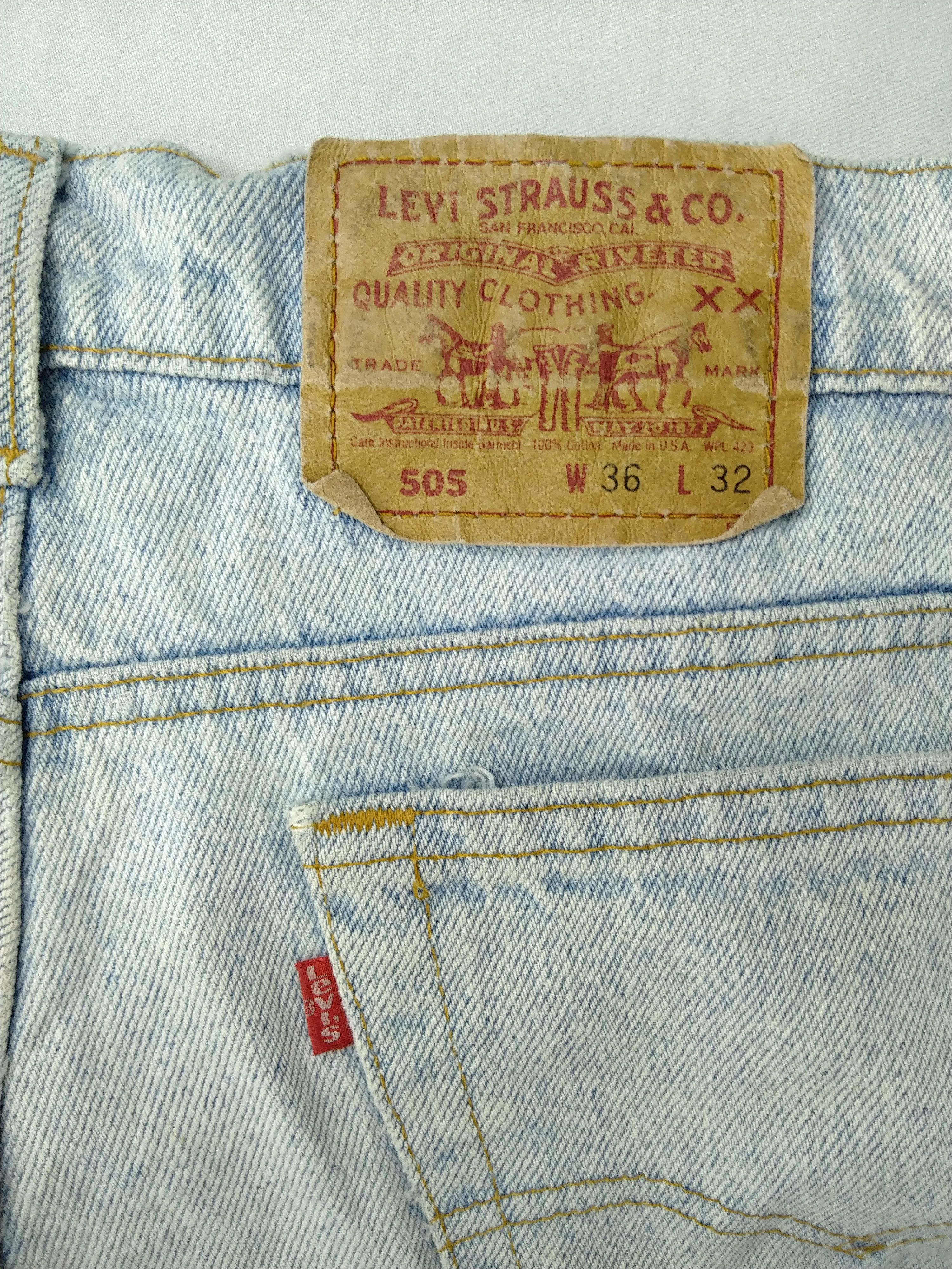 Japanese Brand Light Wash Vintage Levi's 505 USA Denim 35 x 32.5 -JN591 Size US 36 / EU 52 - 10 Thumbnail