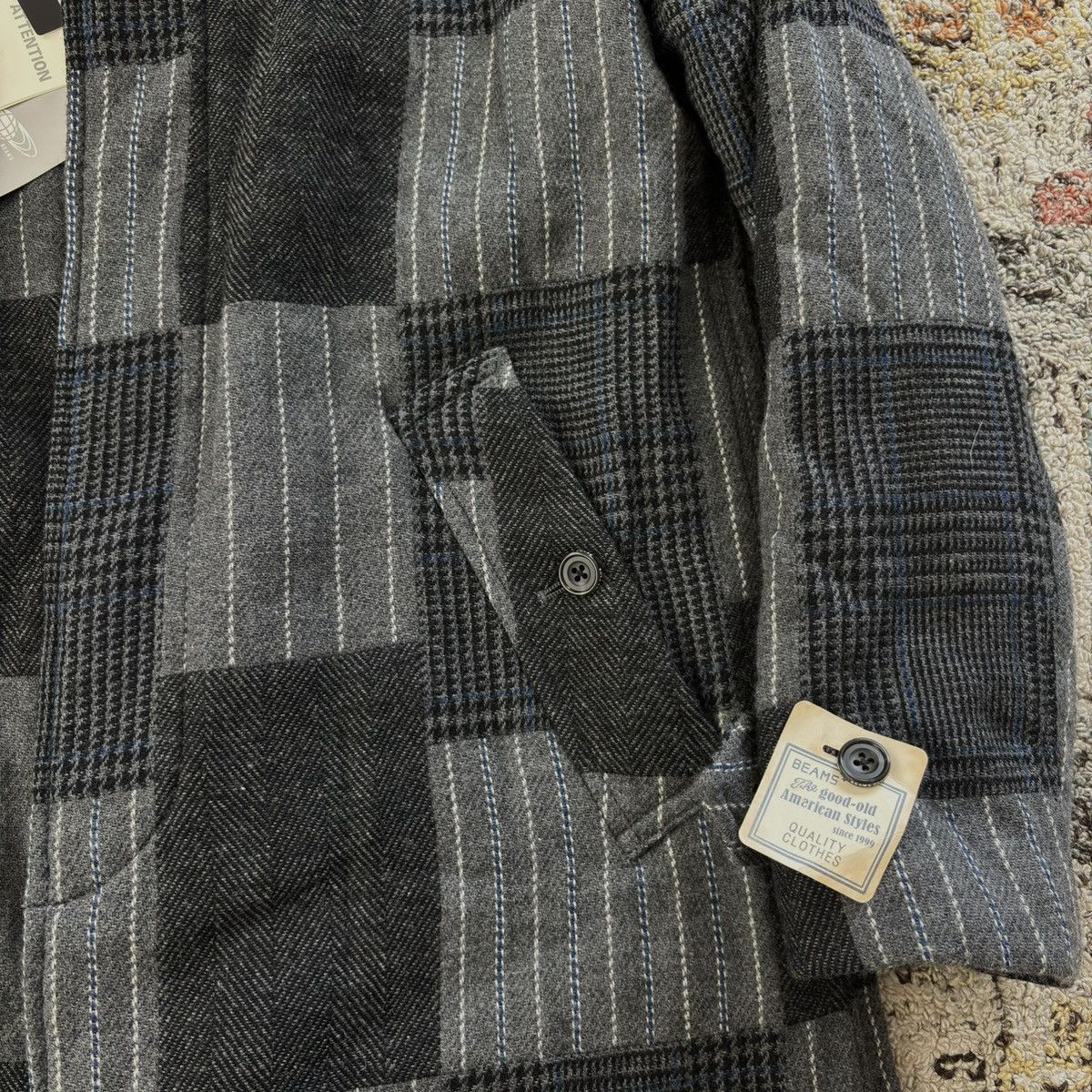 Beams Plus AW19 Jacquard Tweed Patchwork Bal Collar Coat wool Size US S / EU 44-46 / 1 - 3 Thumbnail