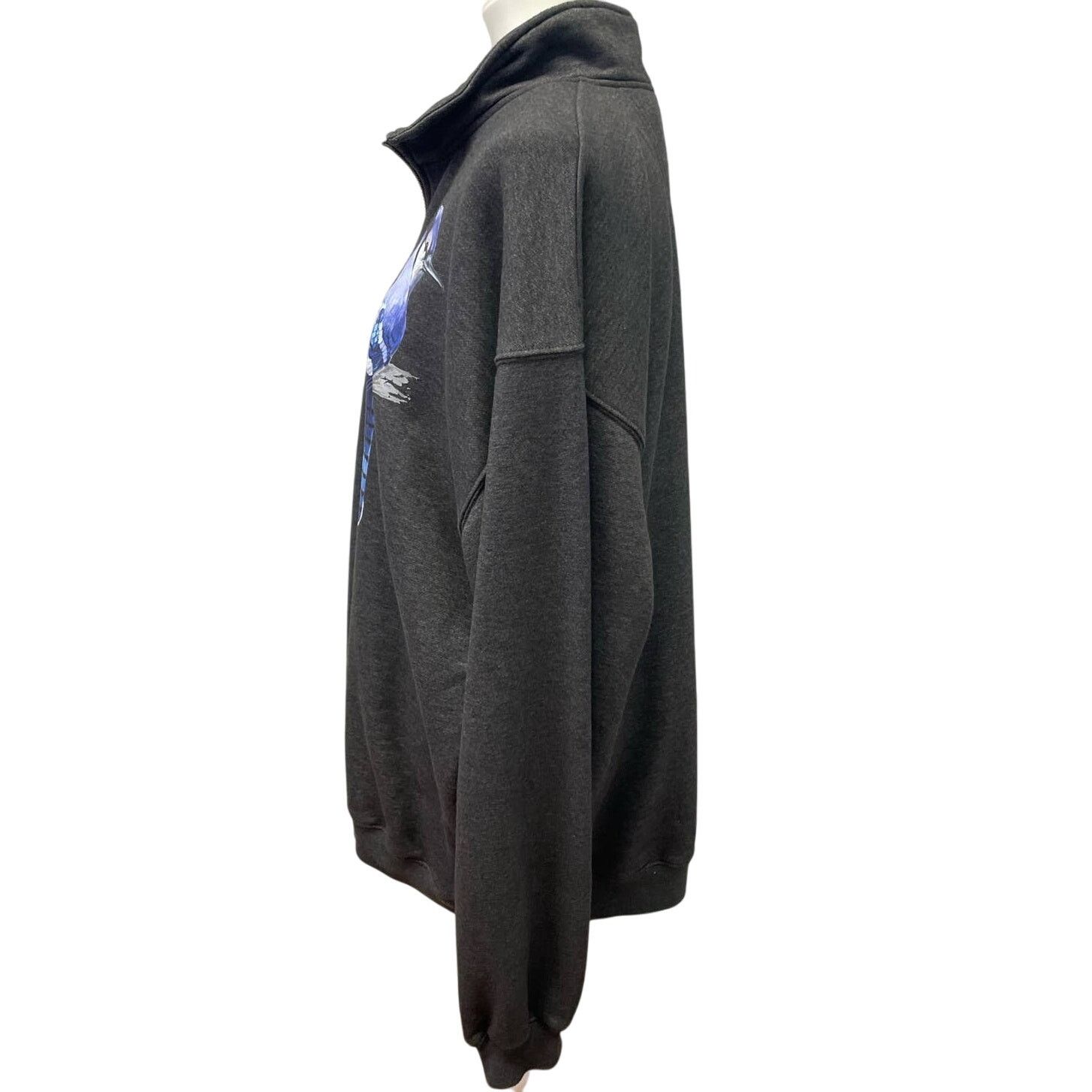Port Authority Hand Printed Mens 2XL Blue Jay Bird Pullover Sweatshirt Size US XXL / EU 58 / 5 - 4 Thumbnail