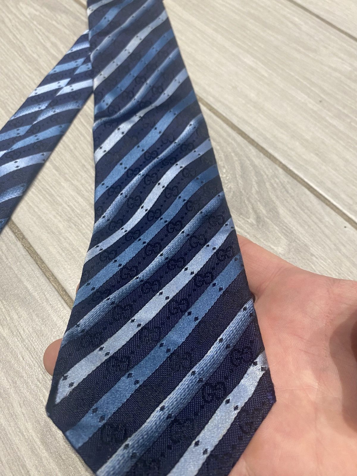 Gucci New collection tie from Gucci monogram blue Size ONE SIZE - 3 Thumbnail