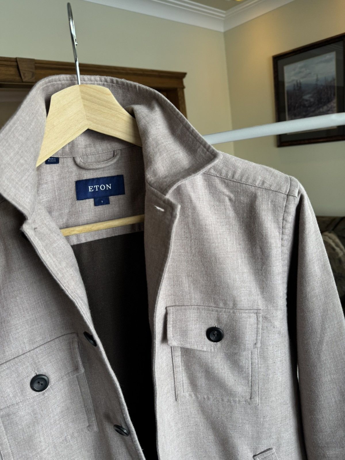 Eton Eton Tan/Lavender Casual Overshirt Size US S / EU 44-46 / 1 - 7 Thumbnail