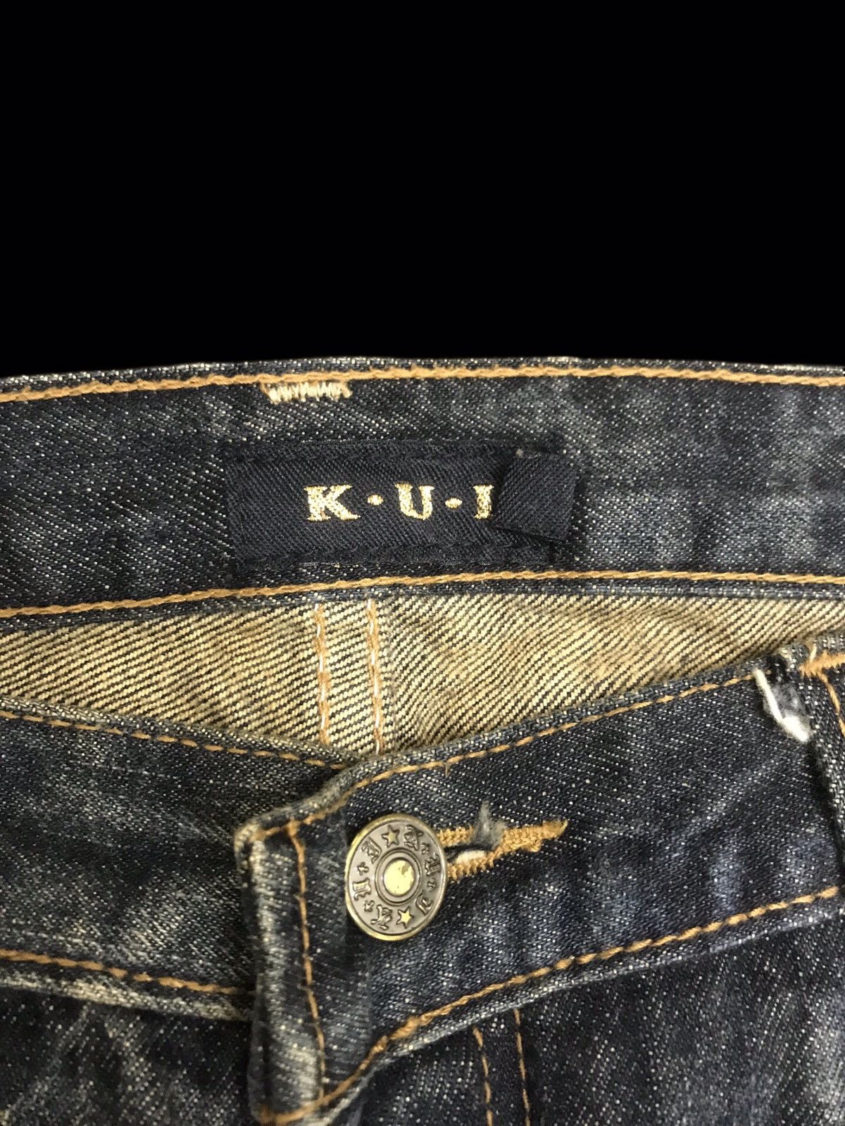 Seditionaries 💥FLARE💥K.U.I Distressed Painter Flare Denim F143 Size US 33 - 10 Thumbnail