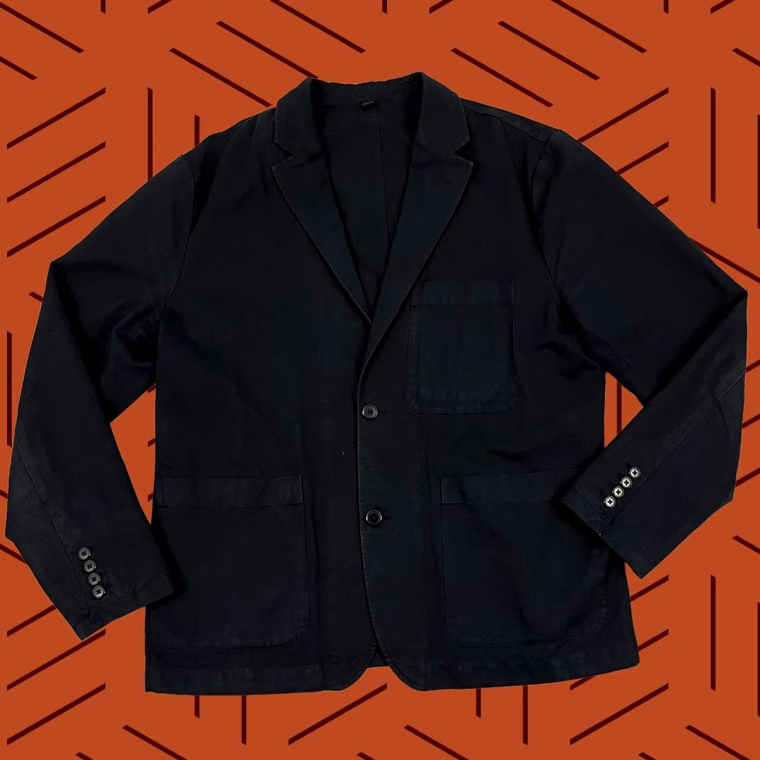 J.Crew VINTAGE J Crew Blazer Mens 42 Blue Linen Cotton Chino Suit Jacket Garment Dyed AX270 Size 42R - 1 Thumbnail