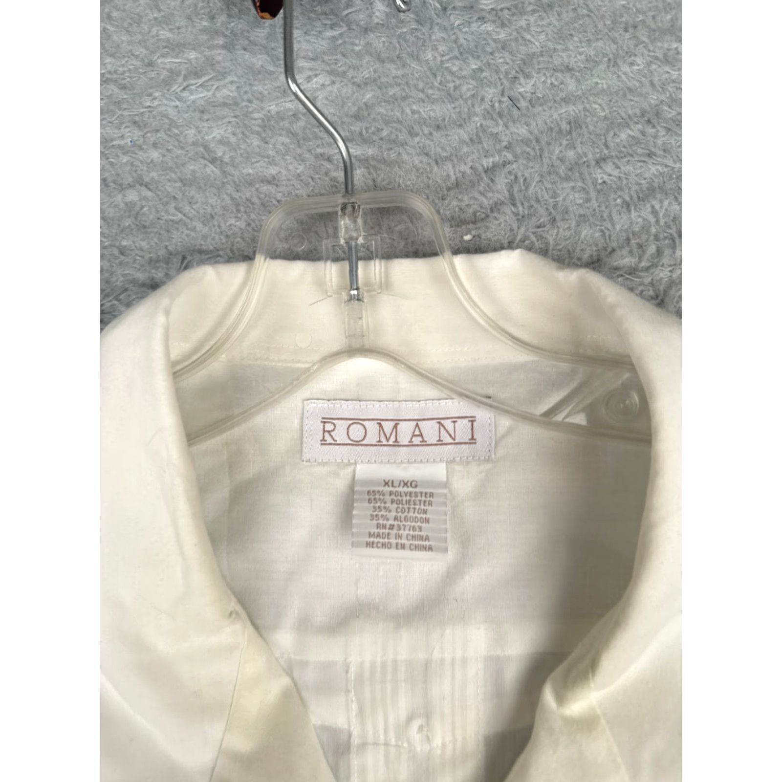 Vintage Romani Guayabera Shirt Men XL White Button 4 Pocket Cotton Blend READ Size US XL / EU 56 / 4 - 6 Thumbnail