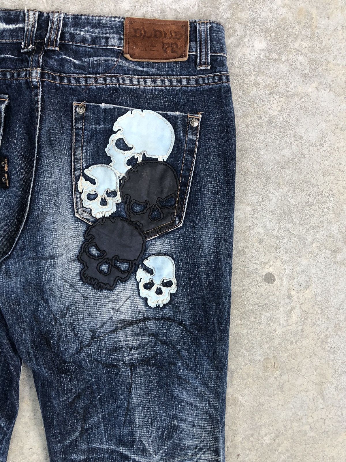 Japanese Brand Japanese Skulls Embroidered Jeans Distressed Jeans Patchwork Size US 37 - 11 Thumbnail