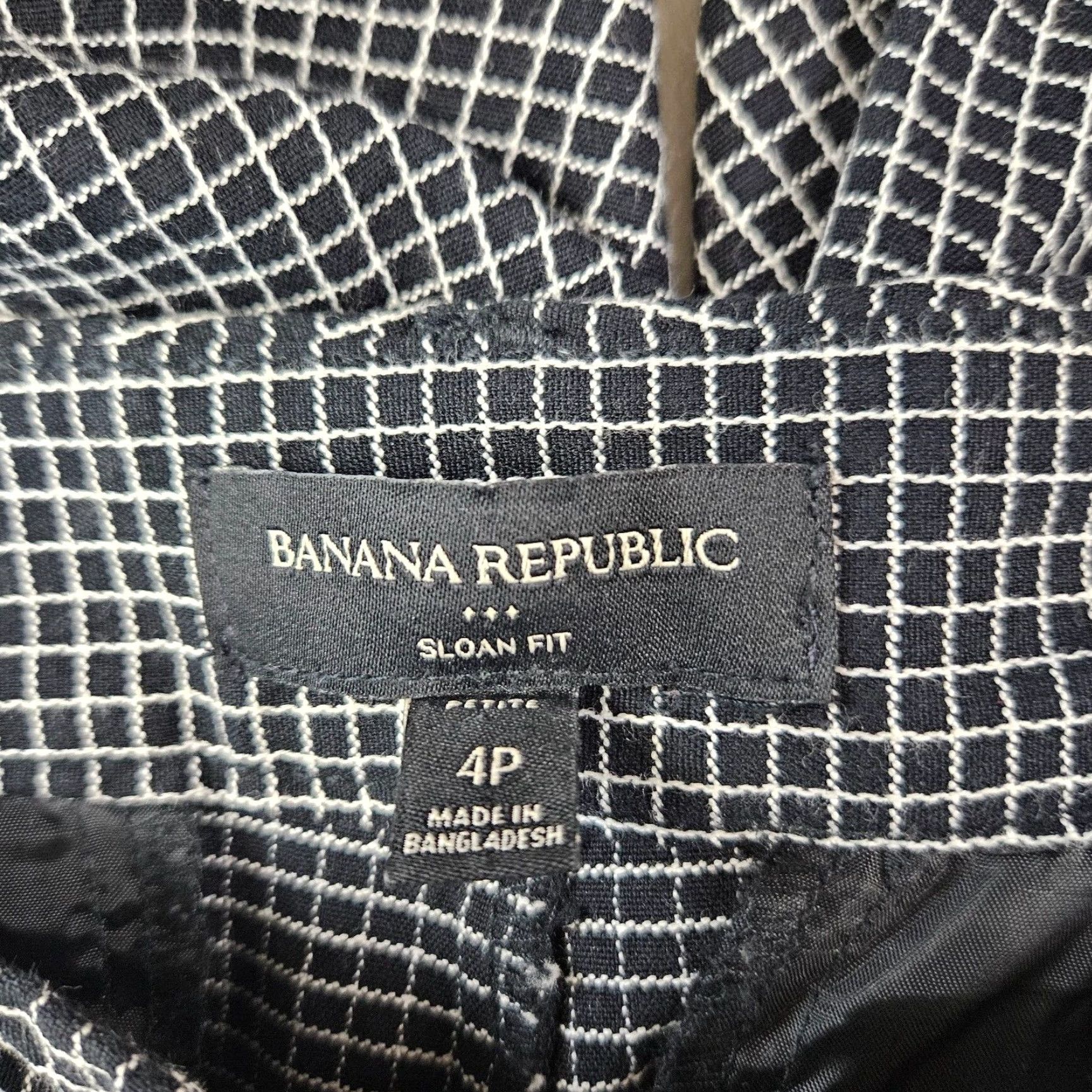 Banana Republic Banana Republic Womens Cropped Pants 4P Black White Low Rise Slim Fit Petite B Size 27" / US 4 / IT 40 - 7 Thumbnail