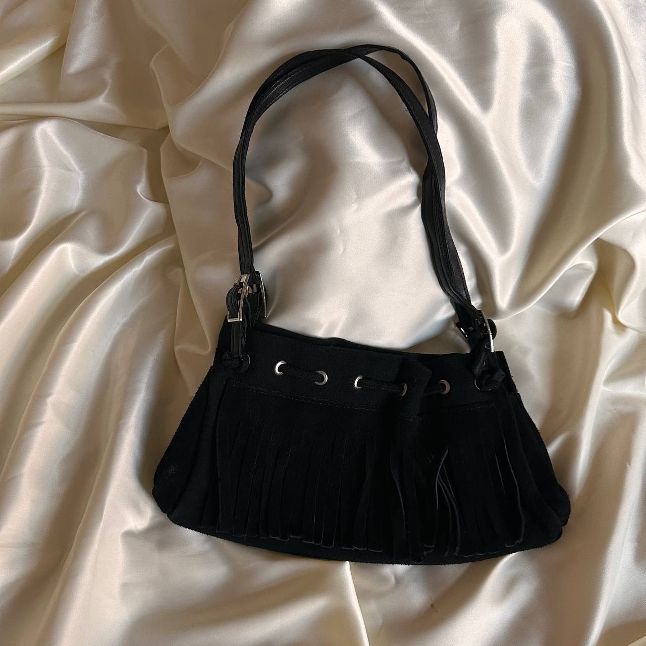 Vintage Vintage black boho suede mini shoulder bag Size ONE SIZE - 1 Thumbnail