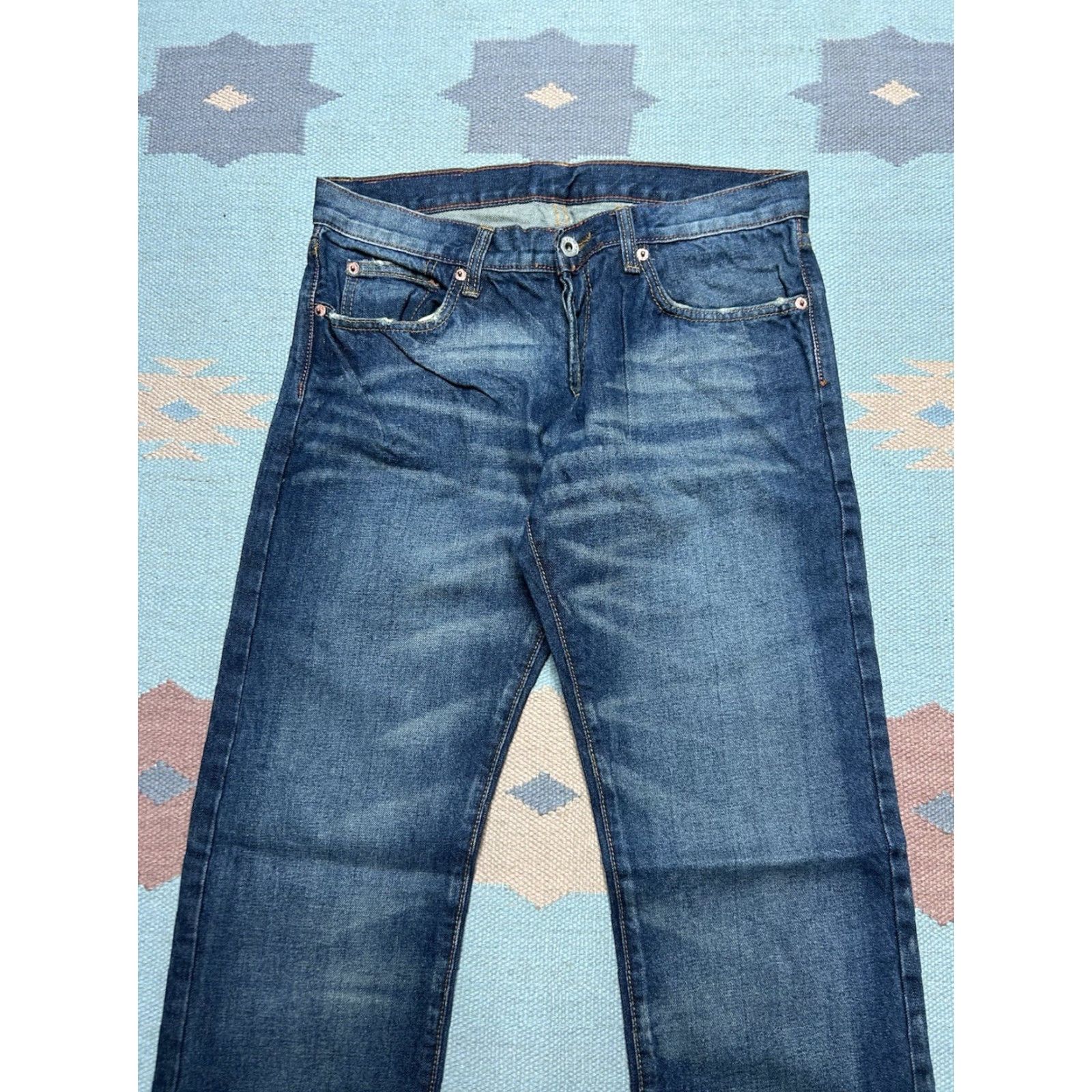 Levi's VINTAGE Levi’s Offender Jeans Low Rise Straight Leg Faded Dark Wash 31x34 Mens Jeans Size US 31 - 7 Thumbnail