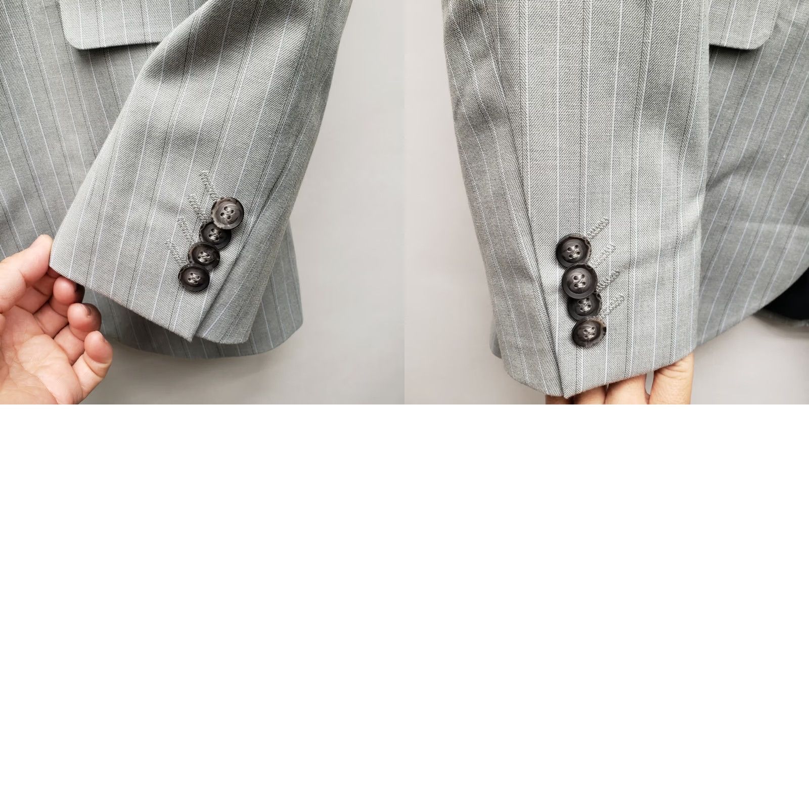 Topman Topman Grey Striped ULTRA SKINNY Blazer One button Size 40R Size 40R - 8 Thumbnail