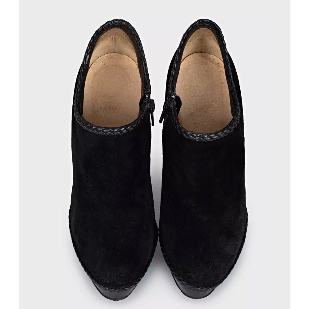Christian Louboutin Christian Louboutin Black Suede Ankle Booties 37.5 EU Size US 6.5 / IT 36.5 - 2 Thumbnail