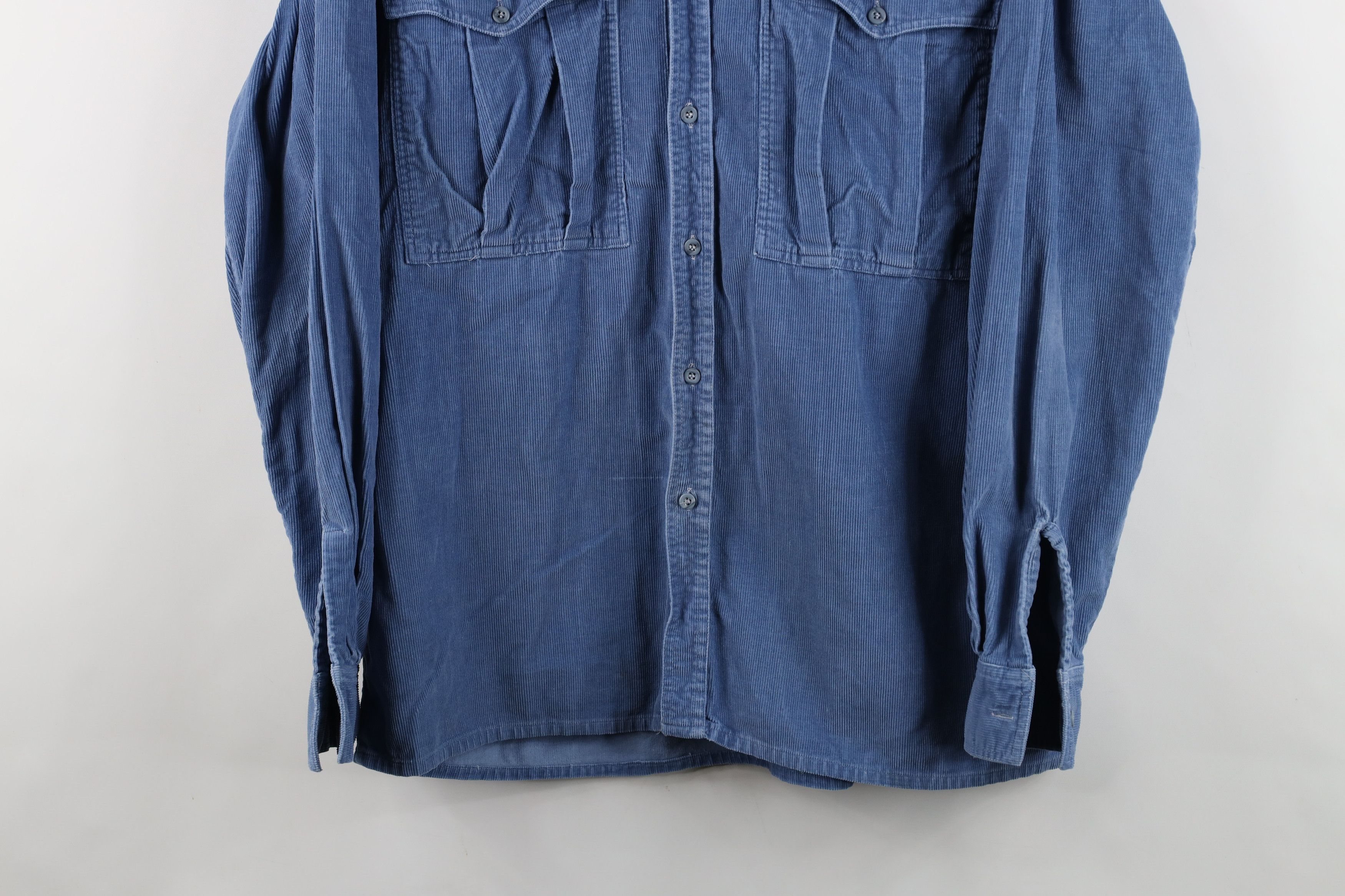 Levi's Vintage 80s 90s Levis Corduroy Military Bush Button Shirt Size US L / EU 52-54 / 3 - 3 Thumbnail