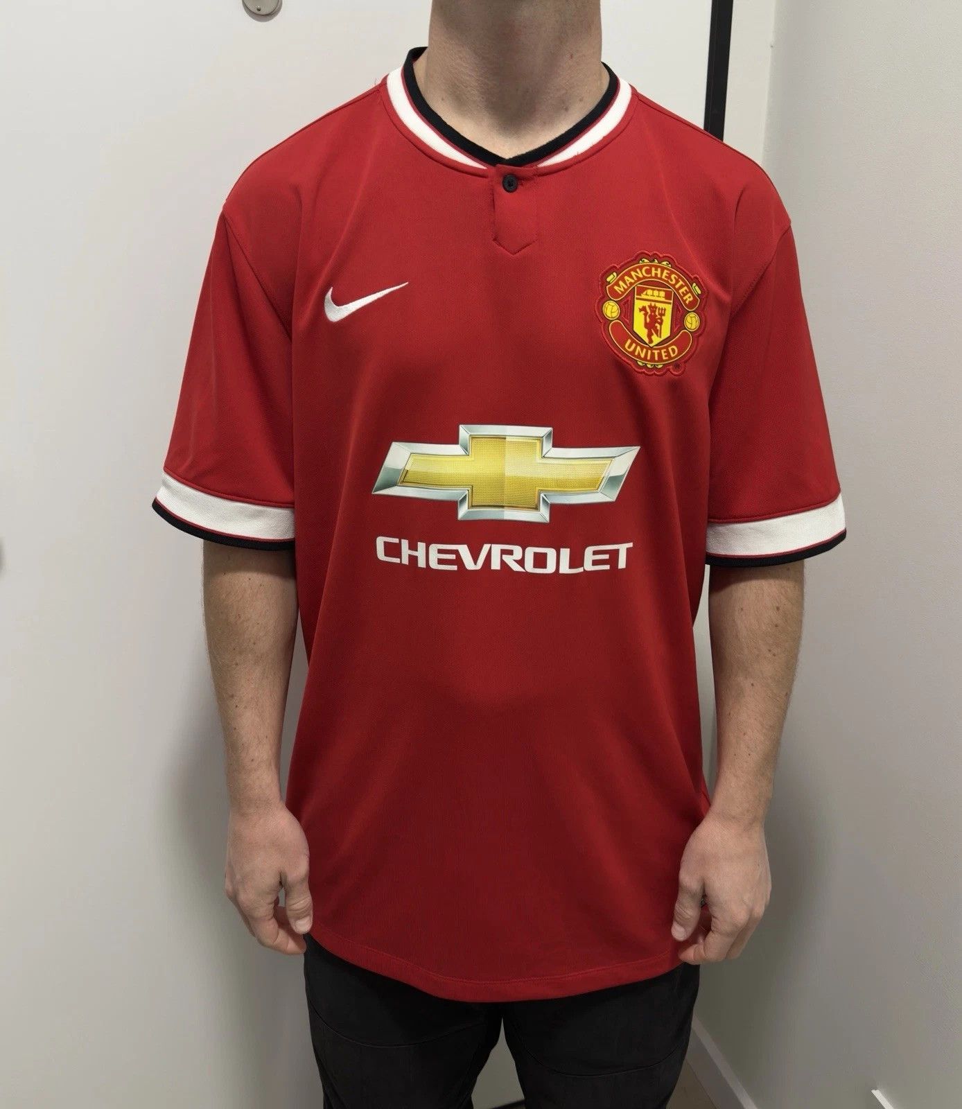 Nike Fc Manchester United 2014 2015 Home Jersey Soccer Football Size US XL / EU 56 / 4 - 1 Thumbnail