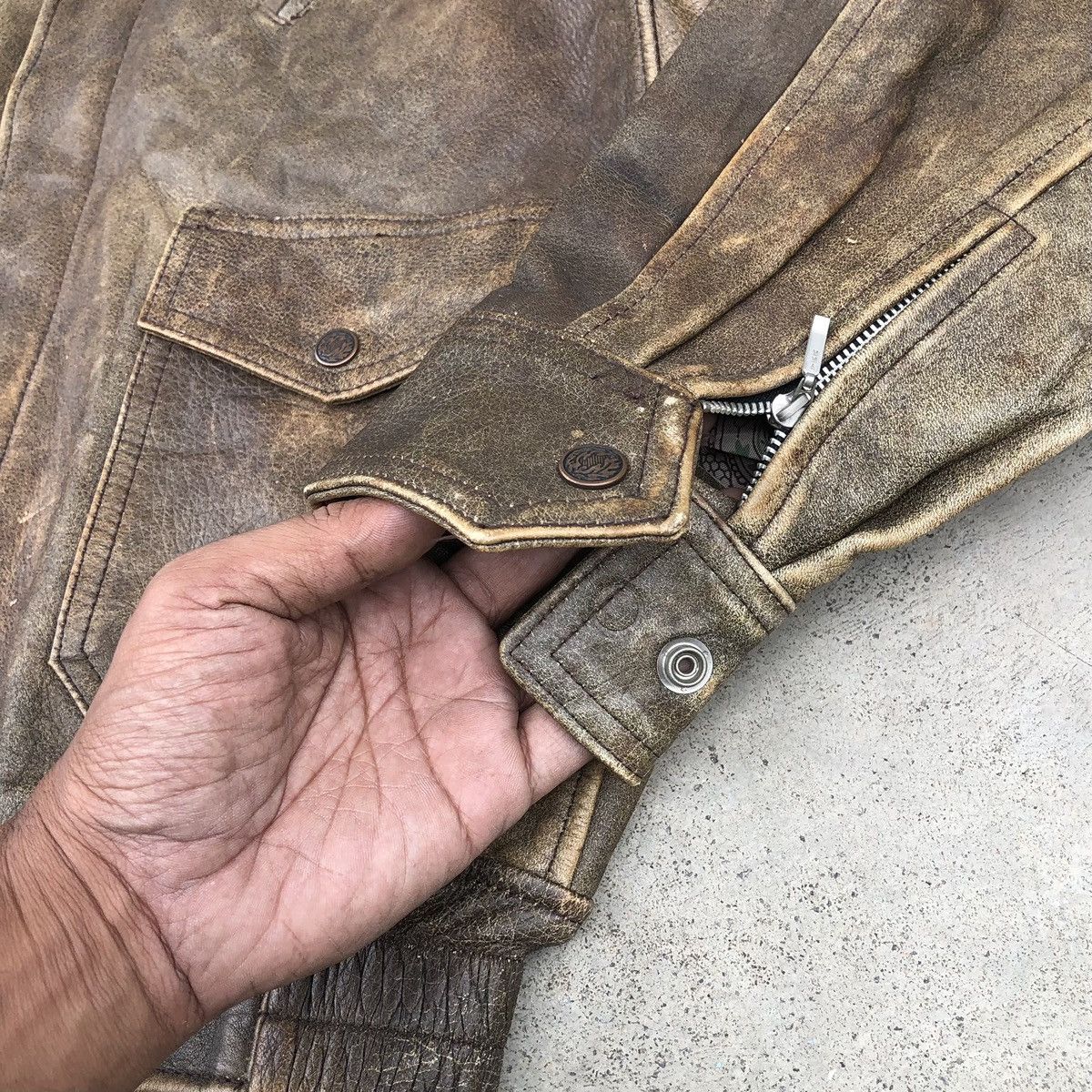 Vintage Vintage 80s Real Leather cowhide A2 Flight Bomber Jacket Size US L / EU 52-54 / 3 - 14 Thumbnail